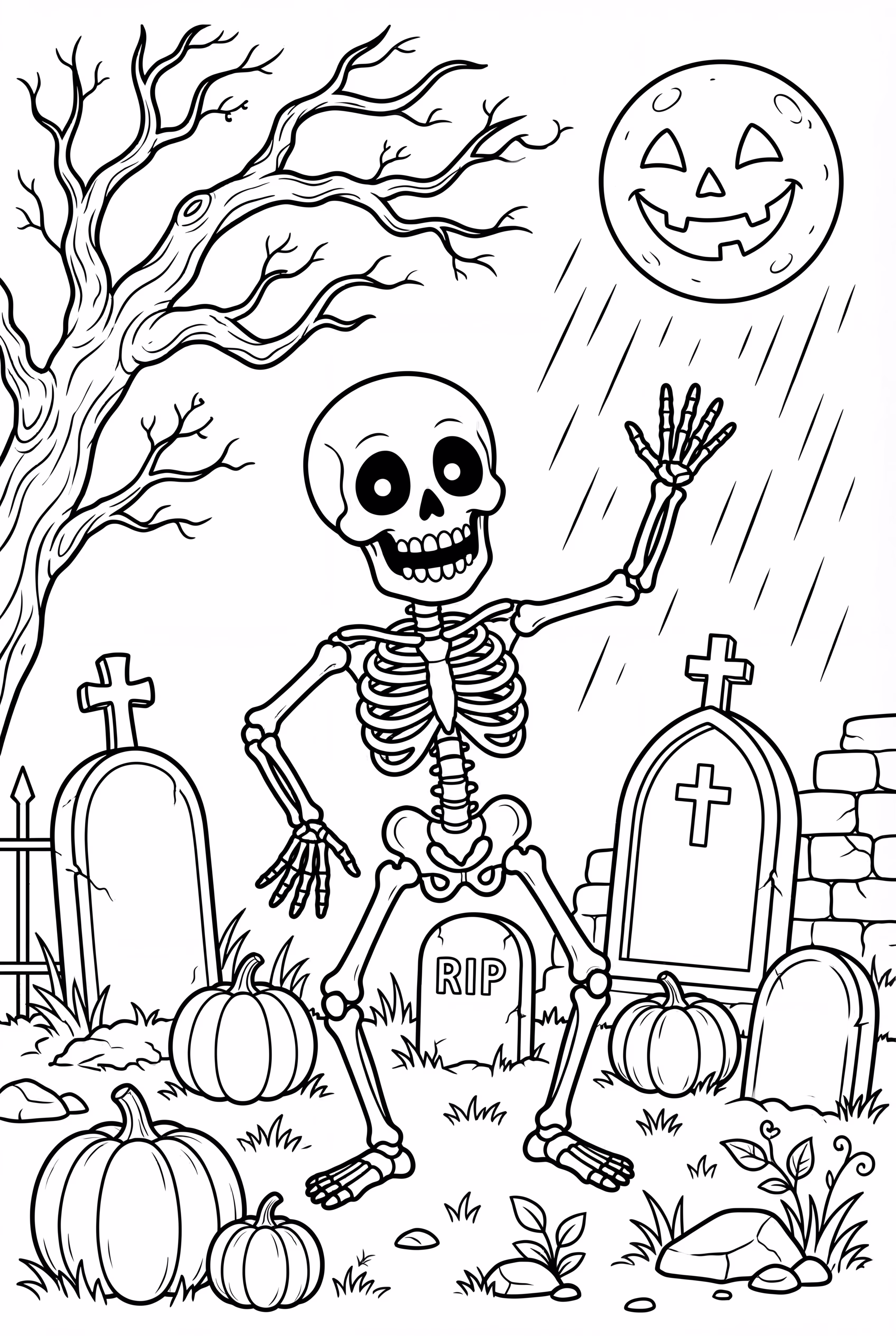 skeleton halloween graveyard