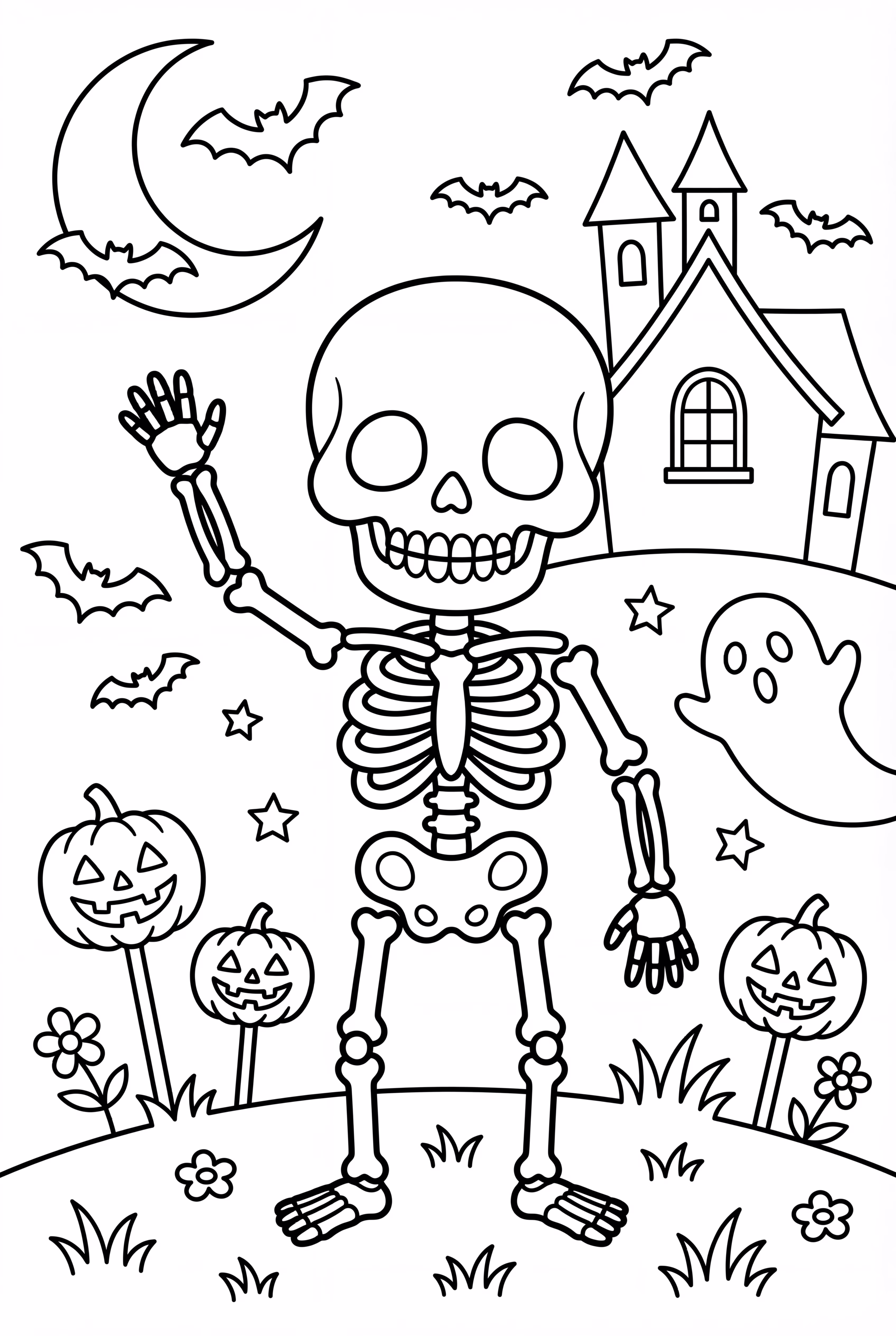 skeleton halloween wave