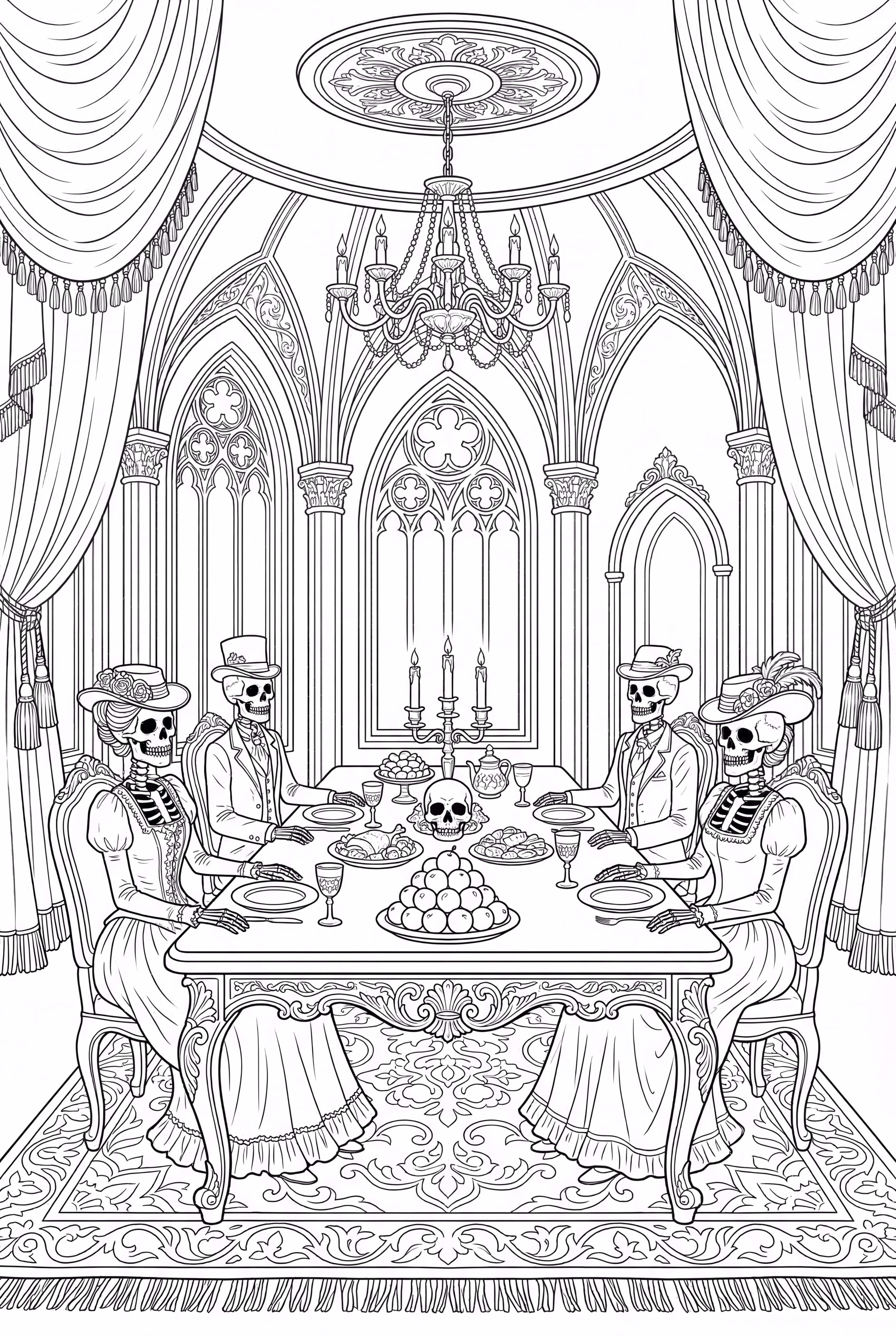 banquete de medianoche esquelético