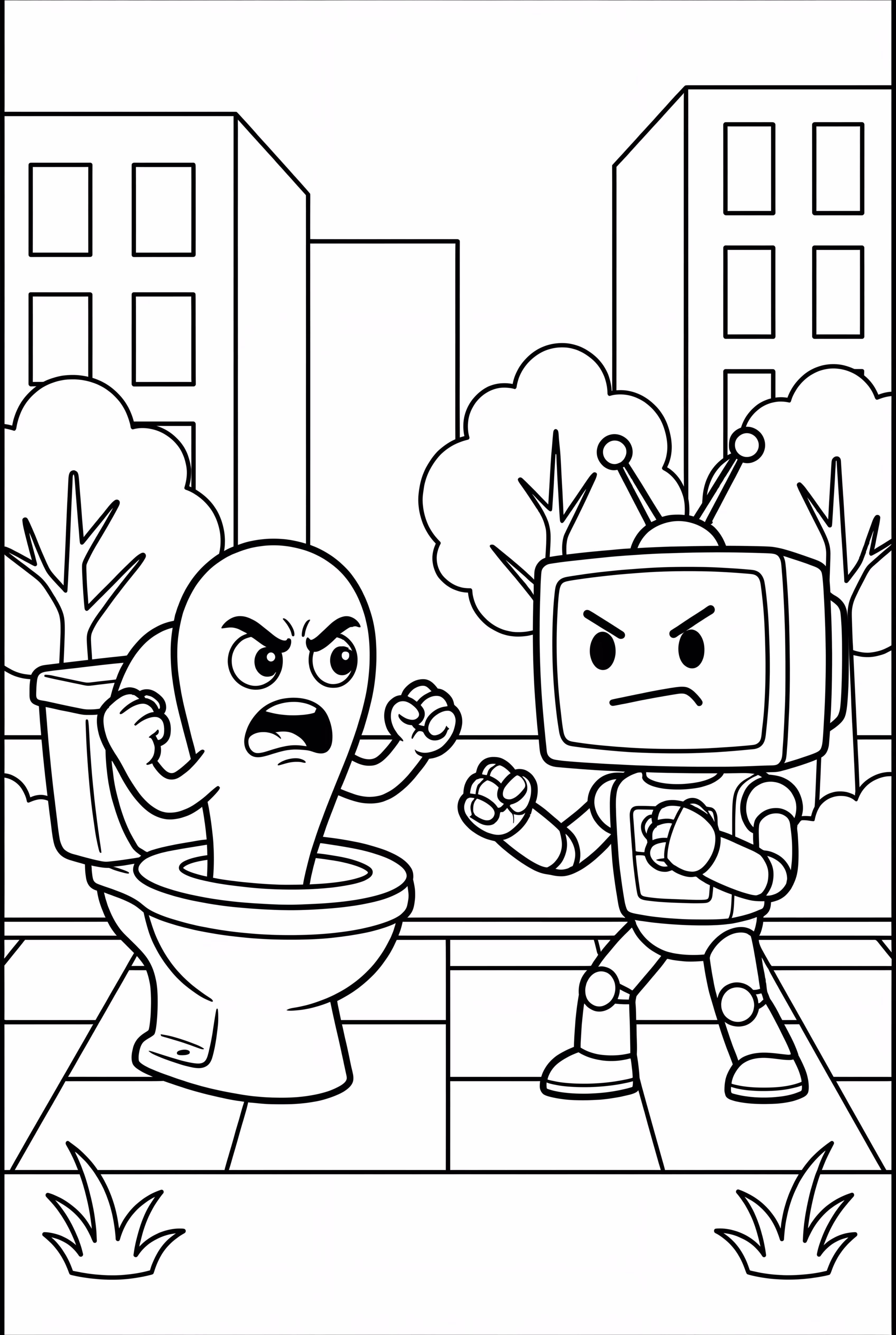 Skibidi 马桶和电视人准备战斗