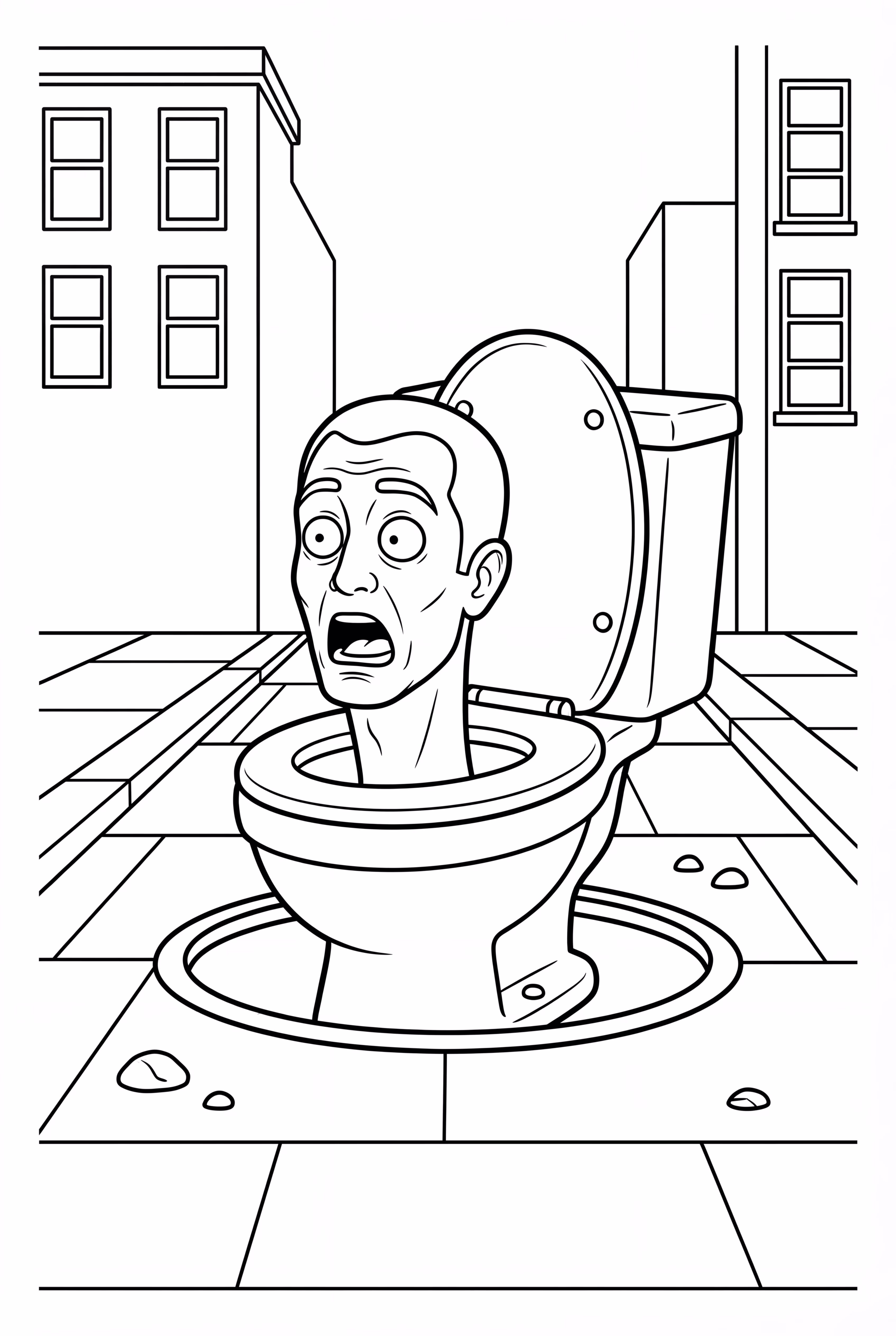 Skibidi 馬桶從污水孔冒出來