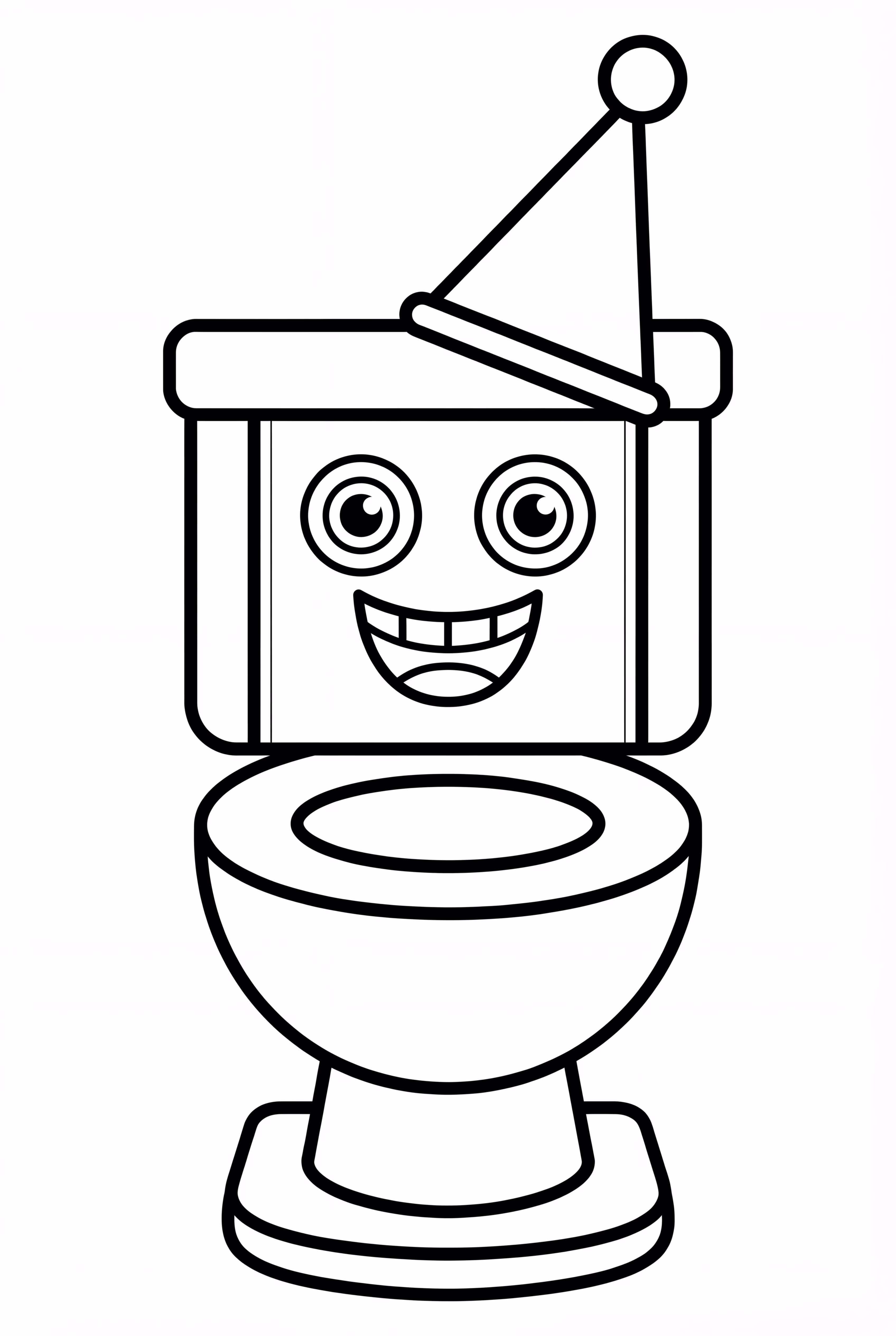 戴着派对帽的Skibidi马桶