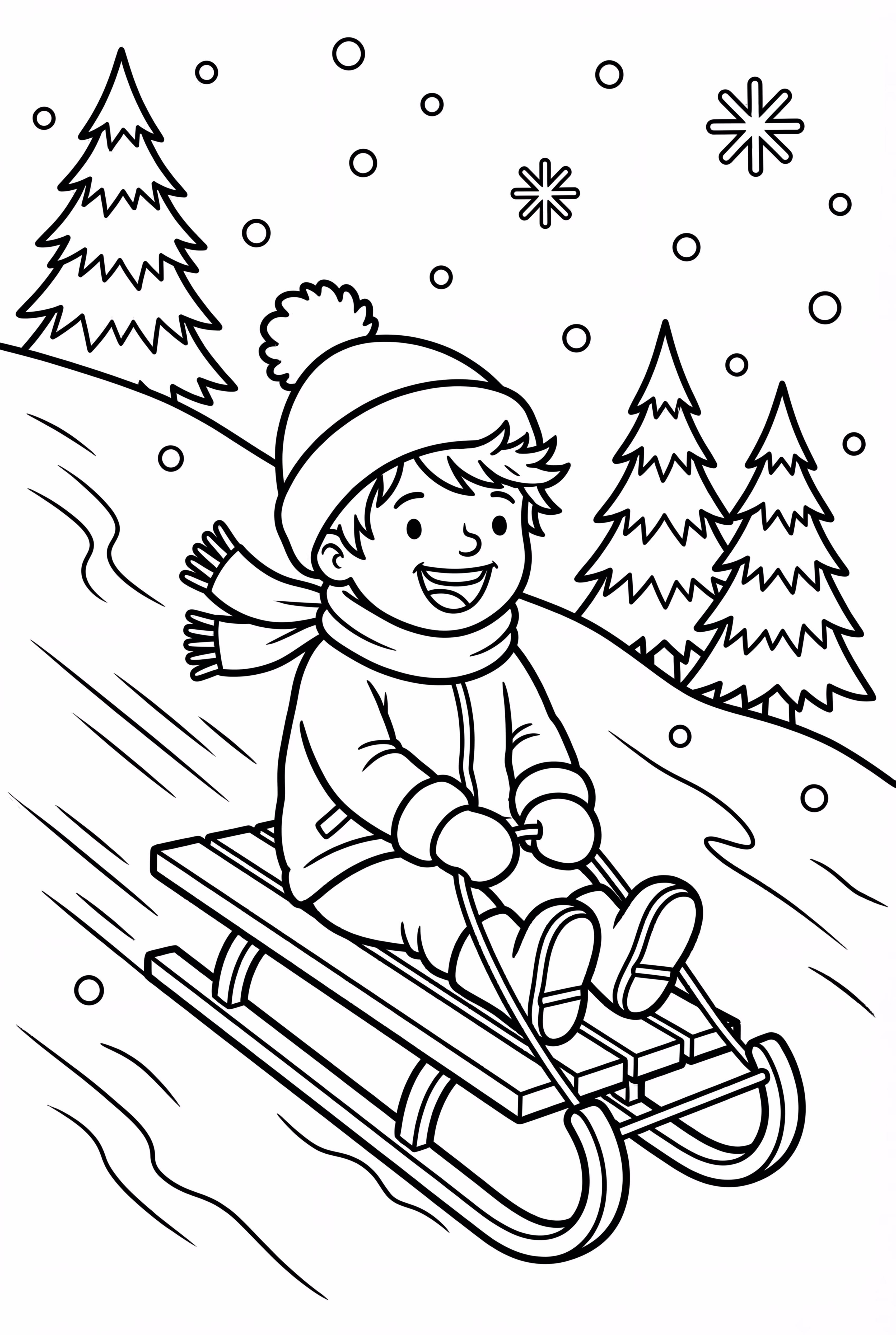 Sledding Down a Winter Hill