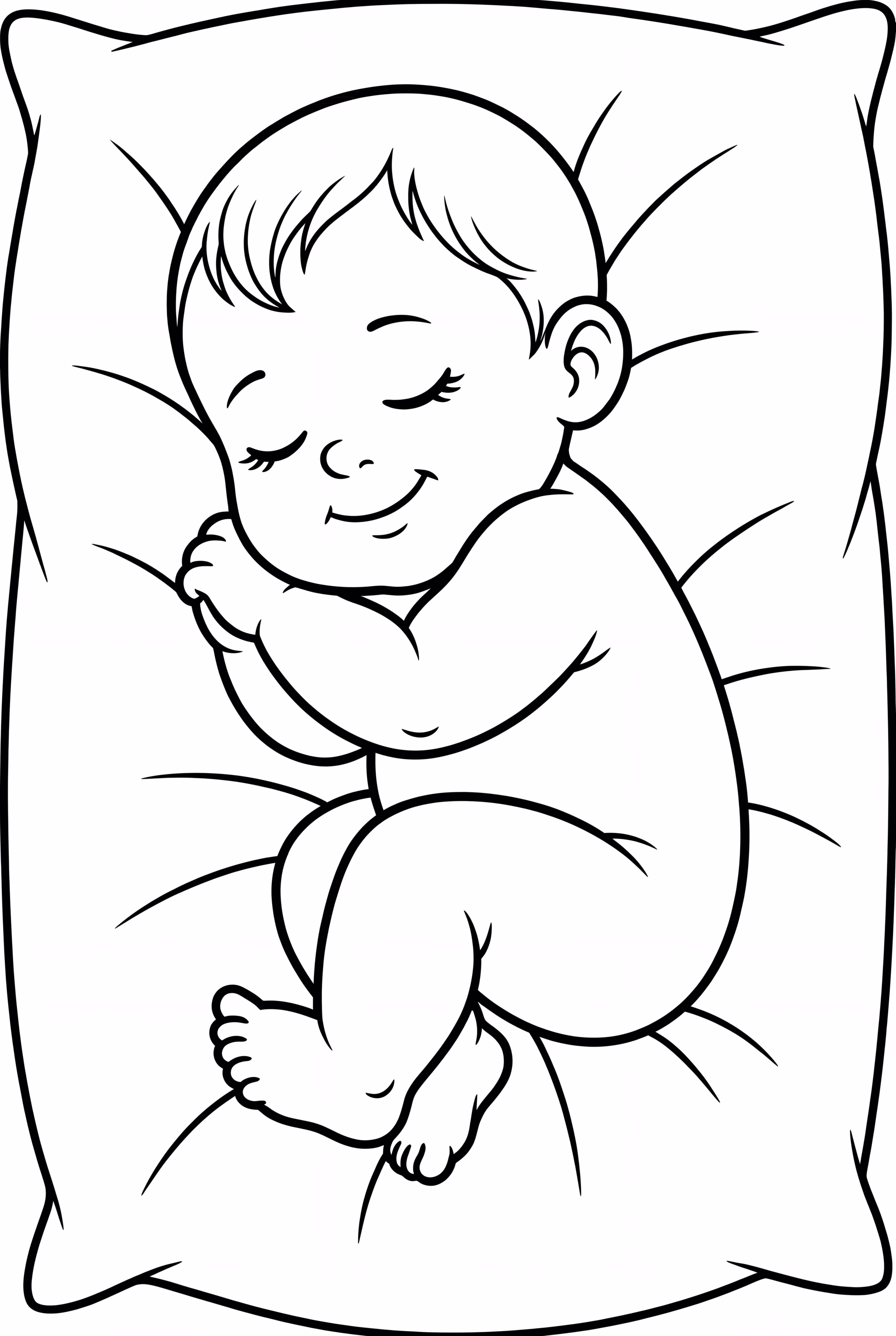 睡著嬰兒描線圖