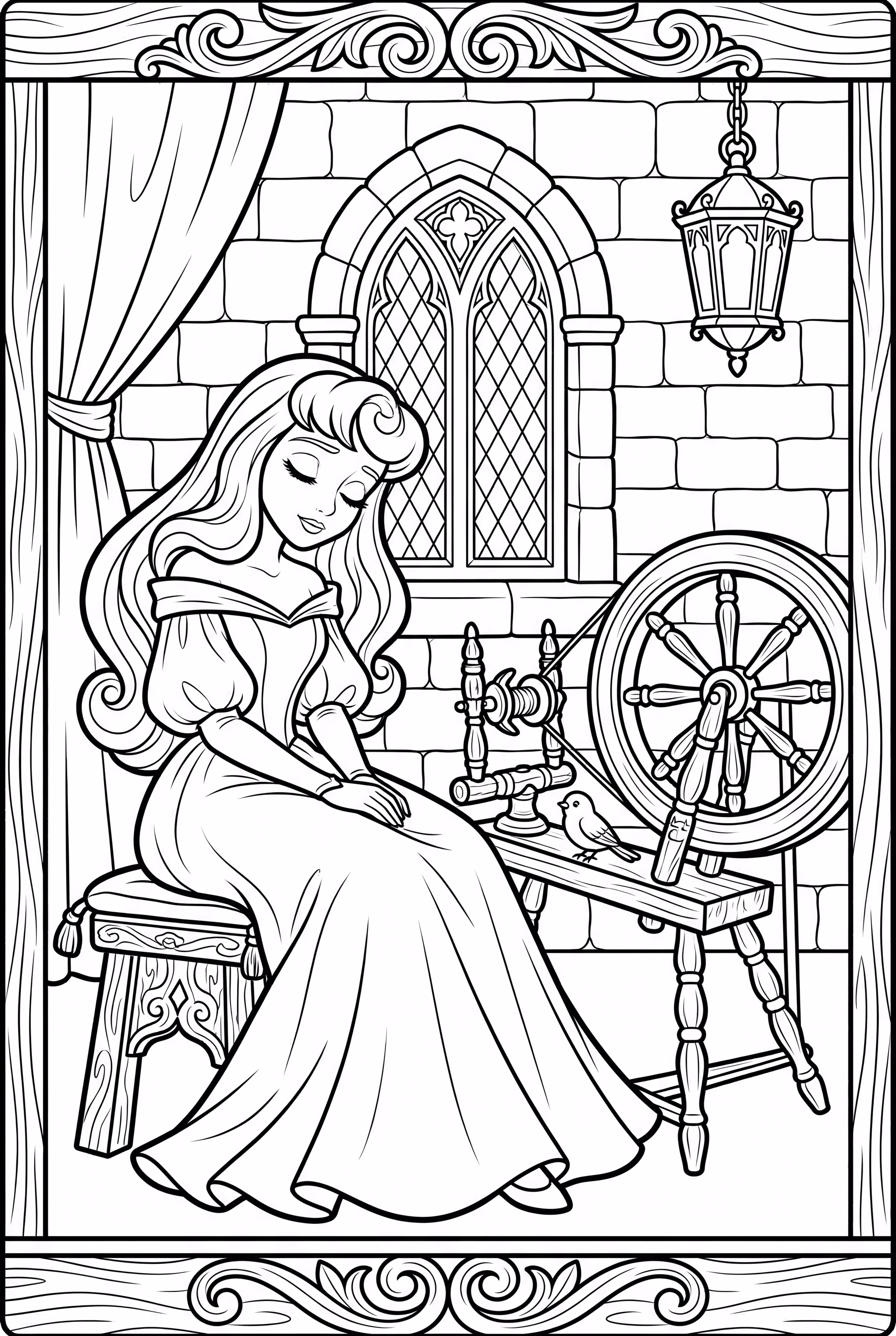 Sleeping Beauty At The Spinning Wheel
