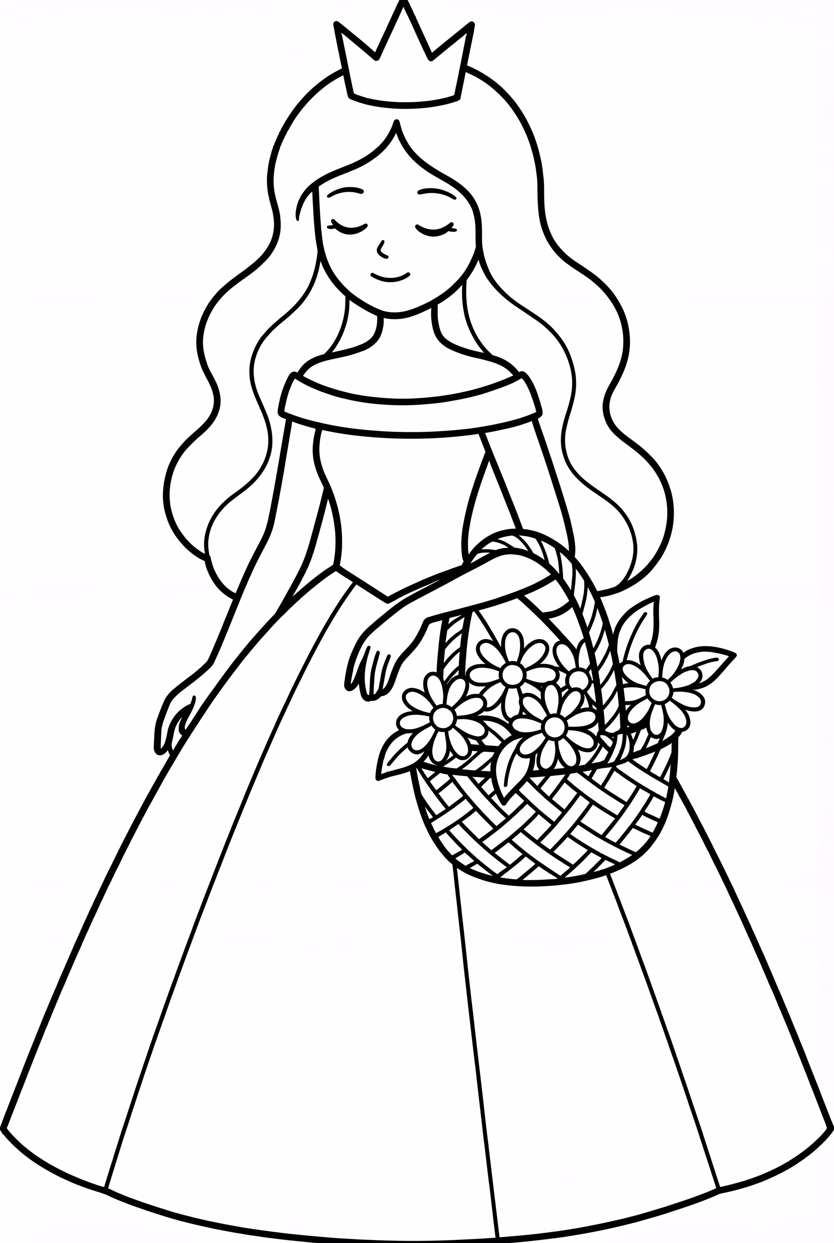 Sleeping Beauty Holding A Flower Basket