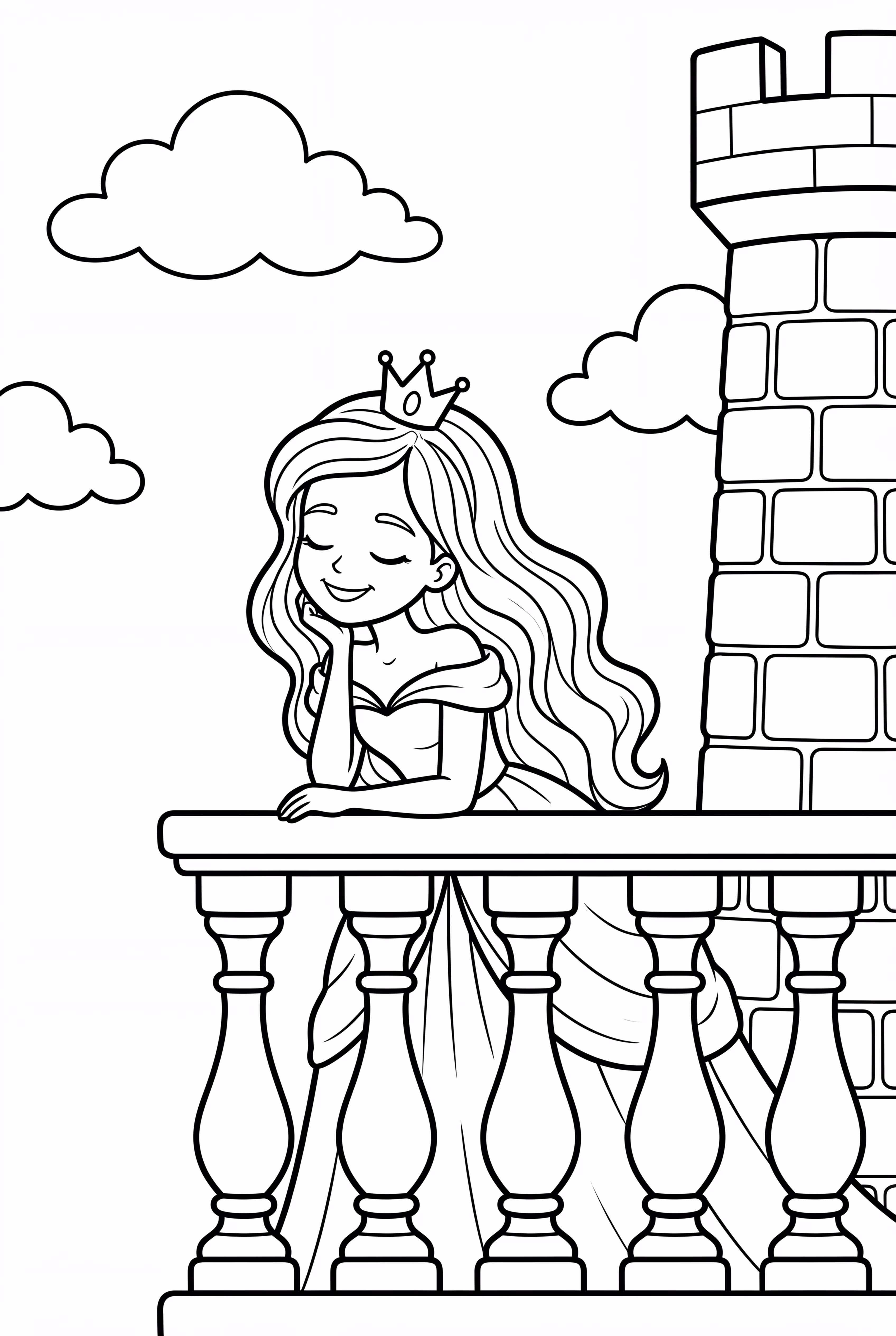Sleeping Beauty On A Castle Balcony