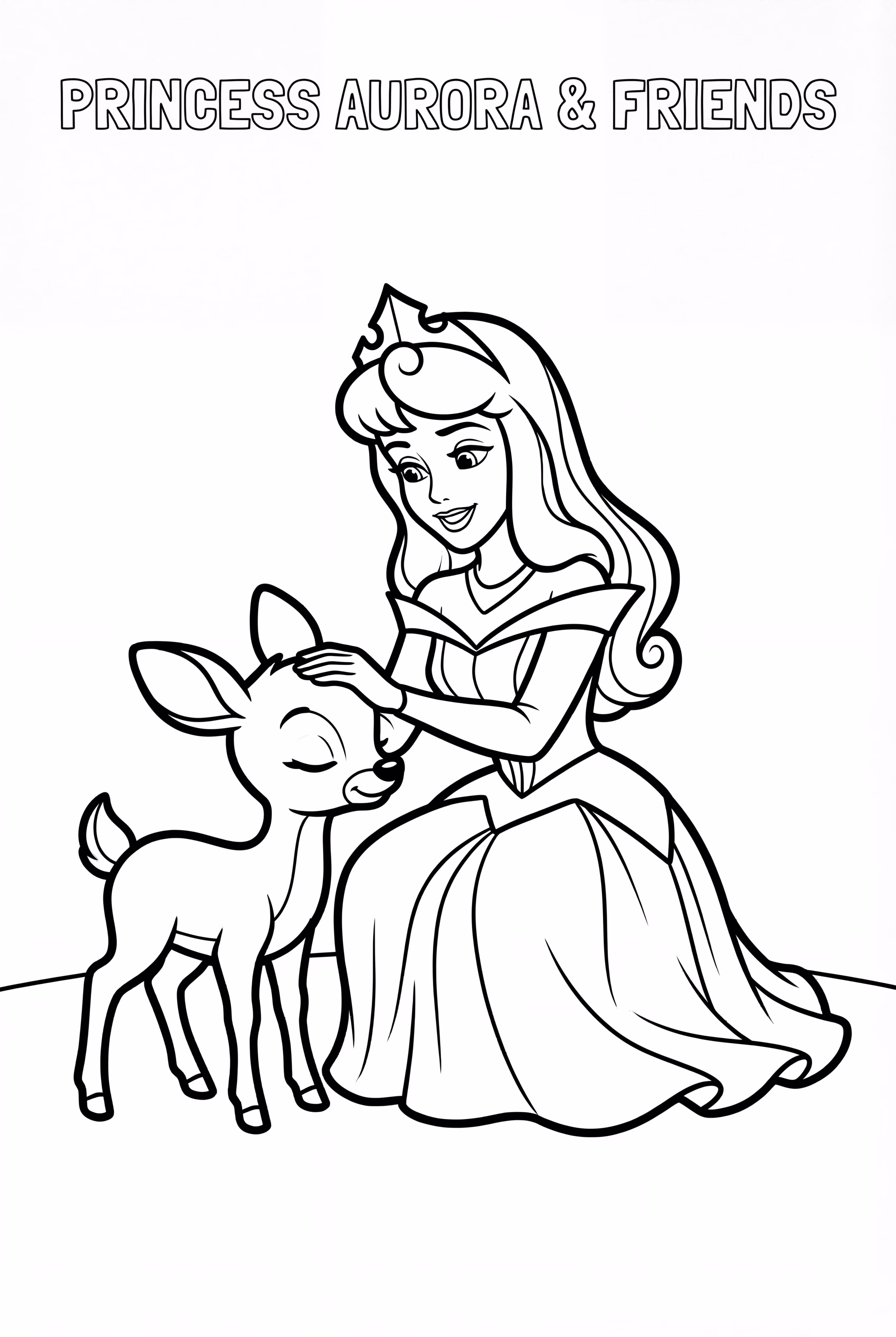 Dornröschen streichelt ein sanftes Rehkitz