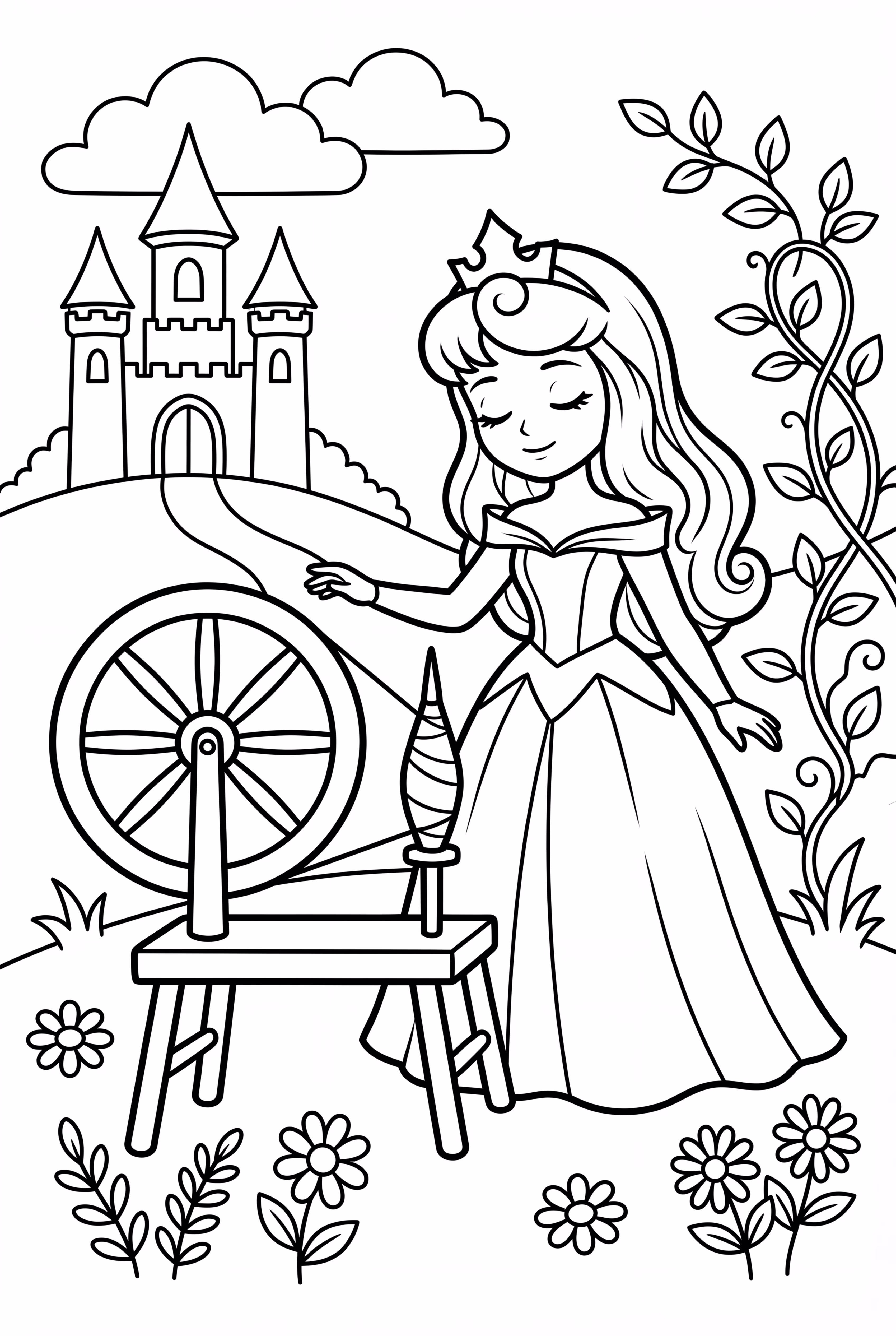 Sleeping Beauty Pricking Her Finger