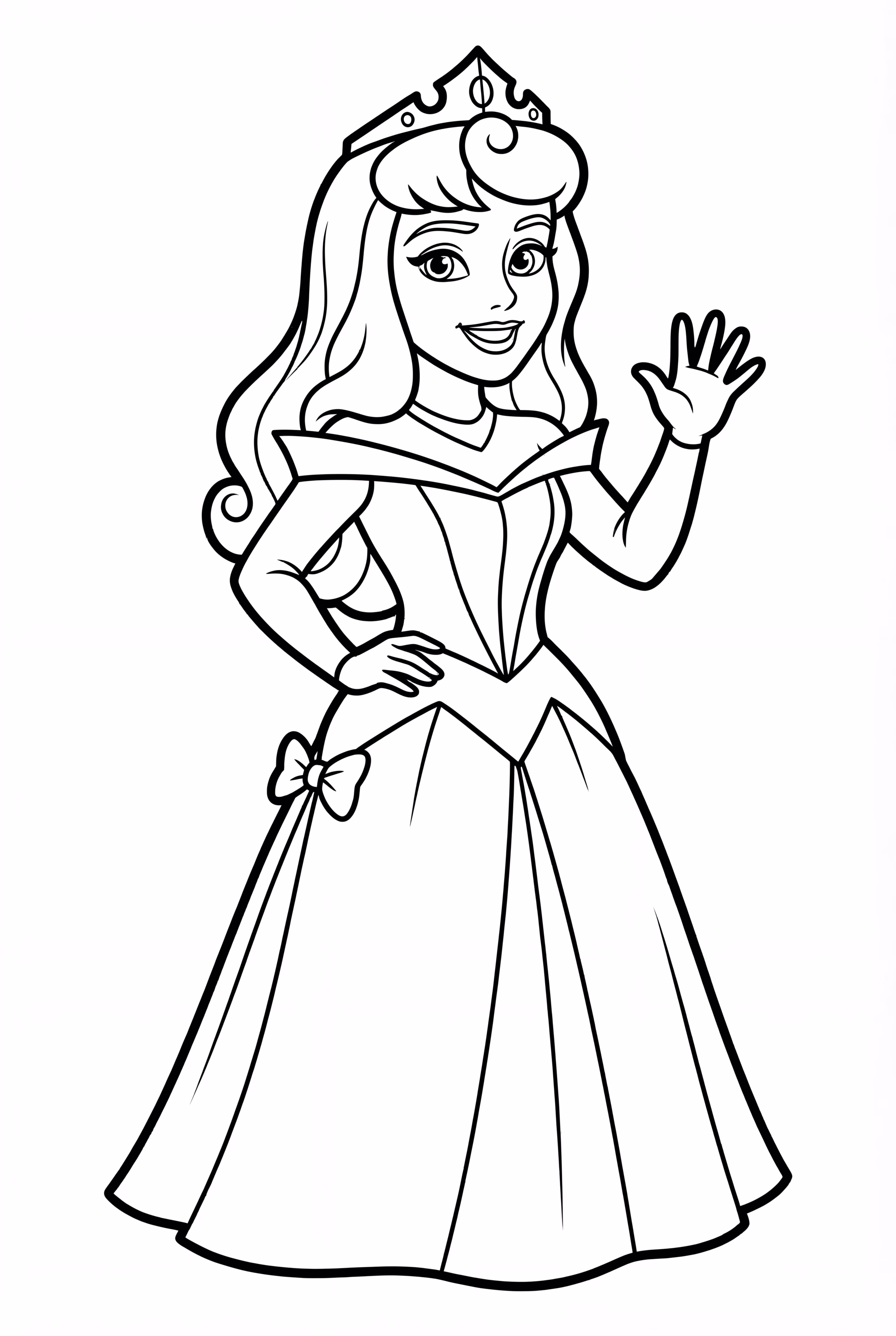 Sleeping Beauty Waving Happily