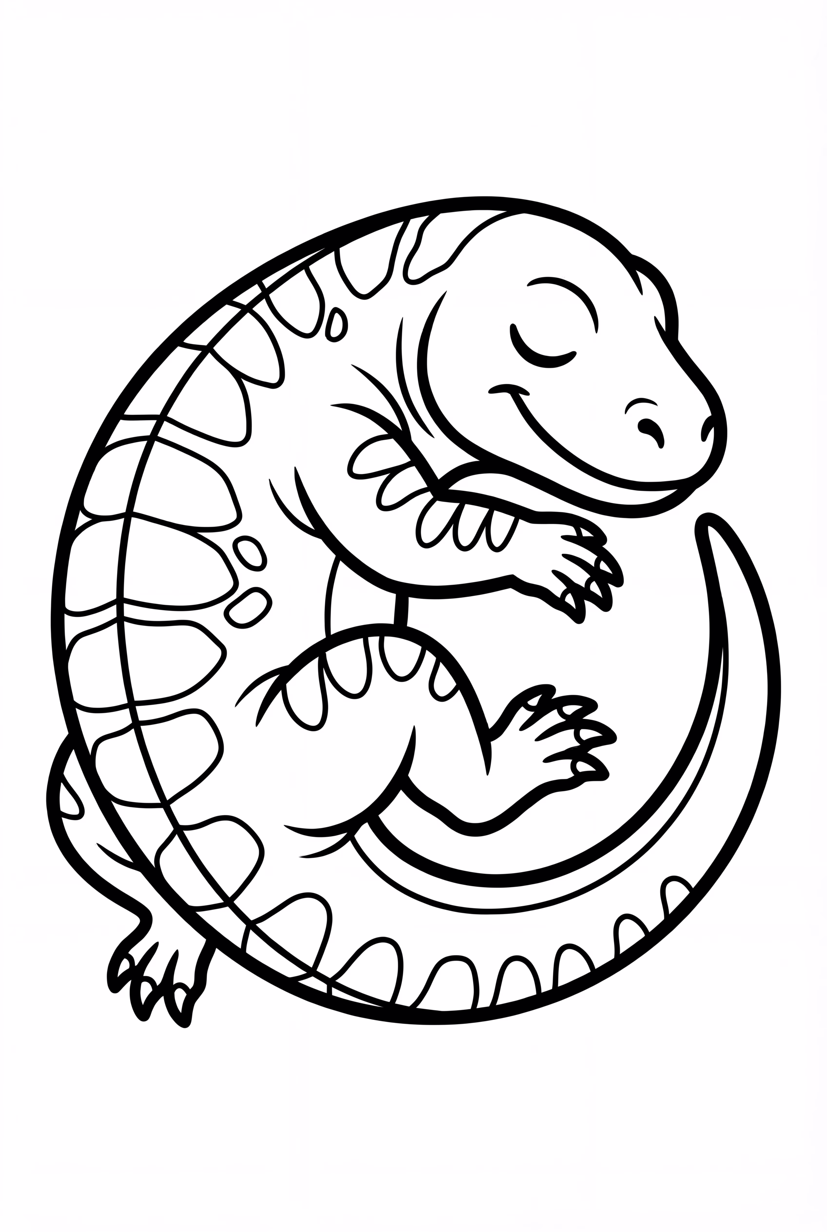 眠っているコモドオオトカゲ