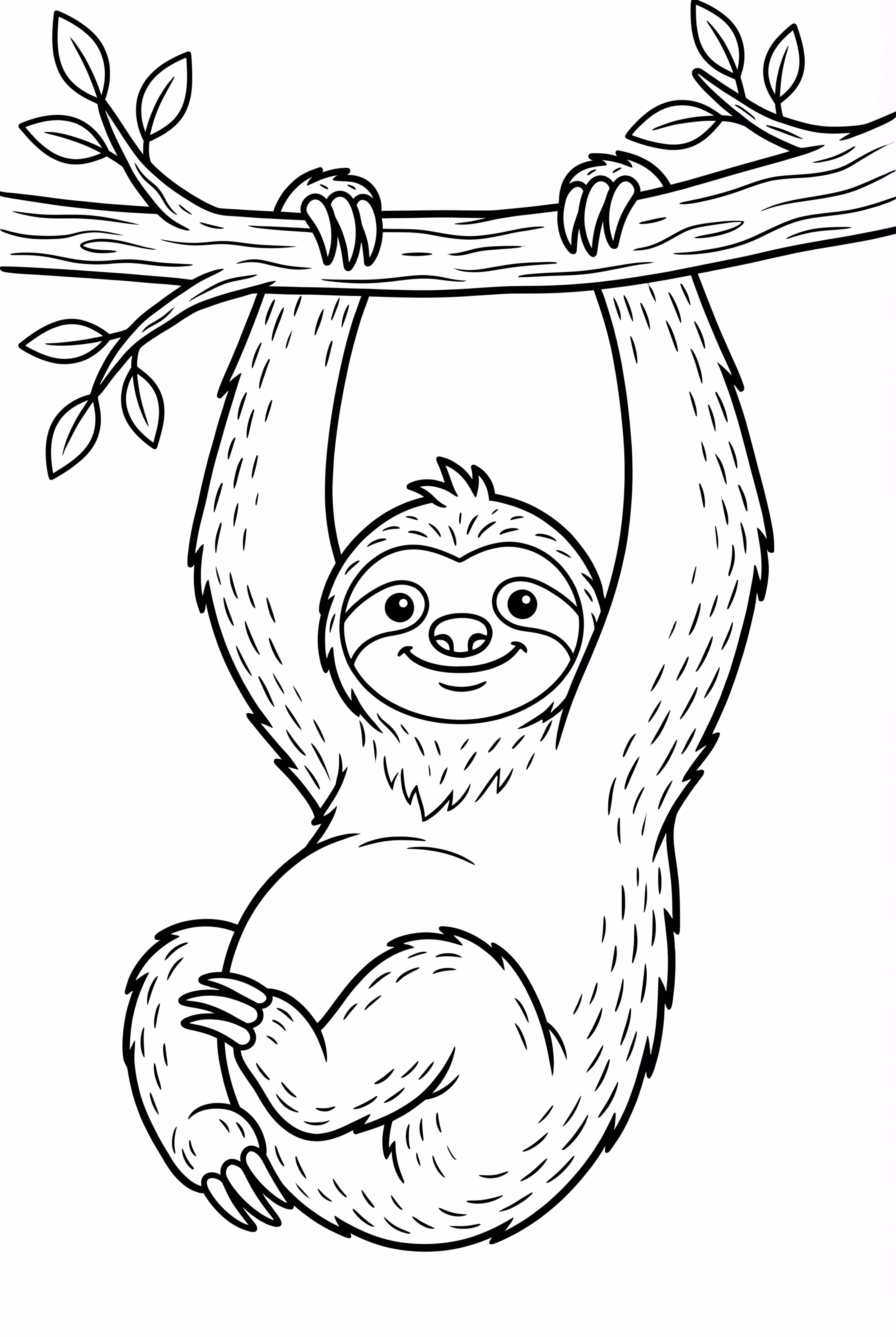 Sloth hanging from a branch