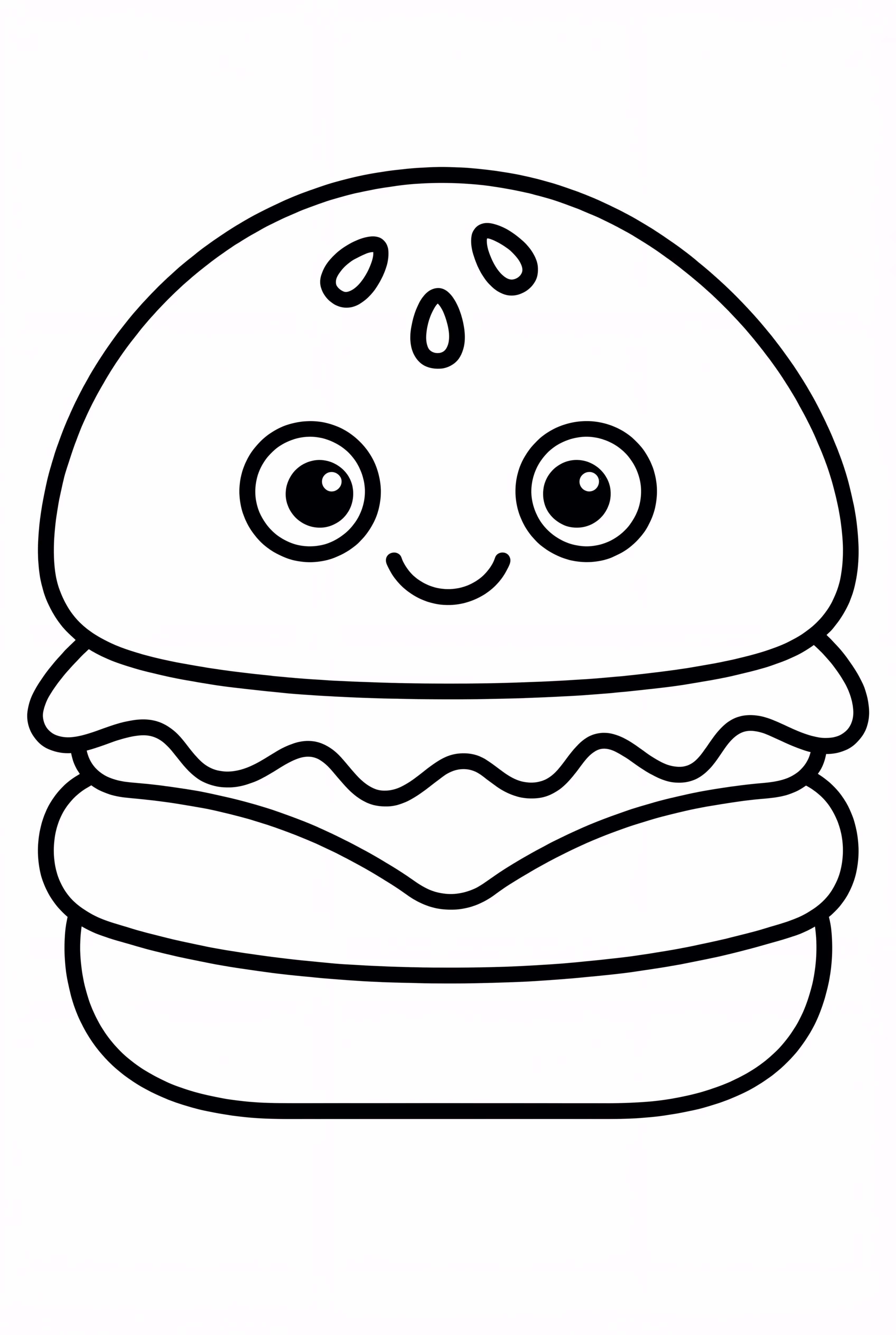 Lächelnder Hamburger mit Augen