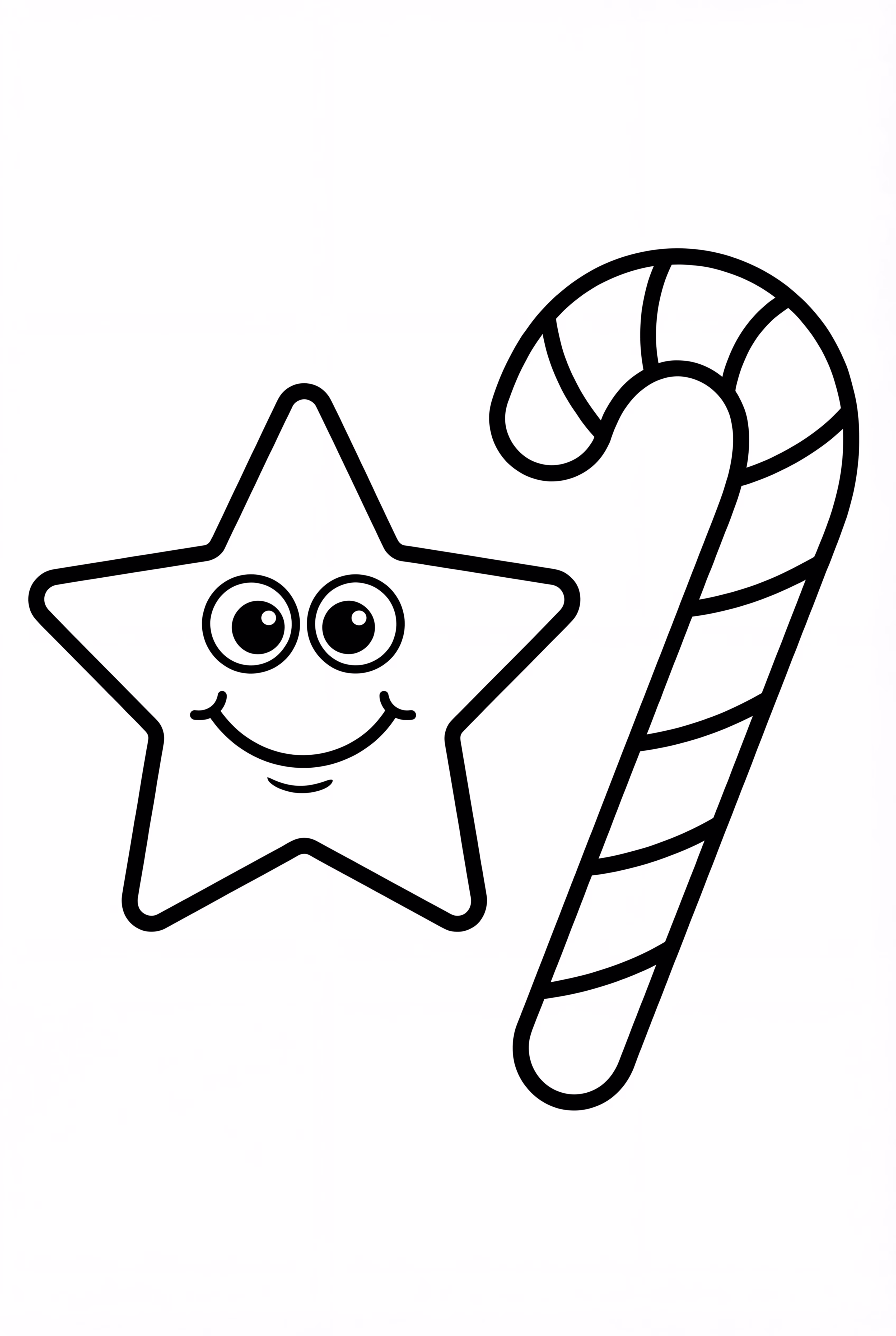 Smiling Star And A Candy Cane