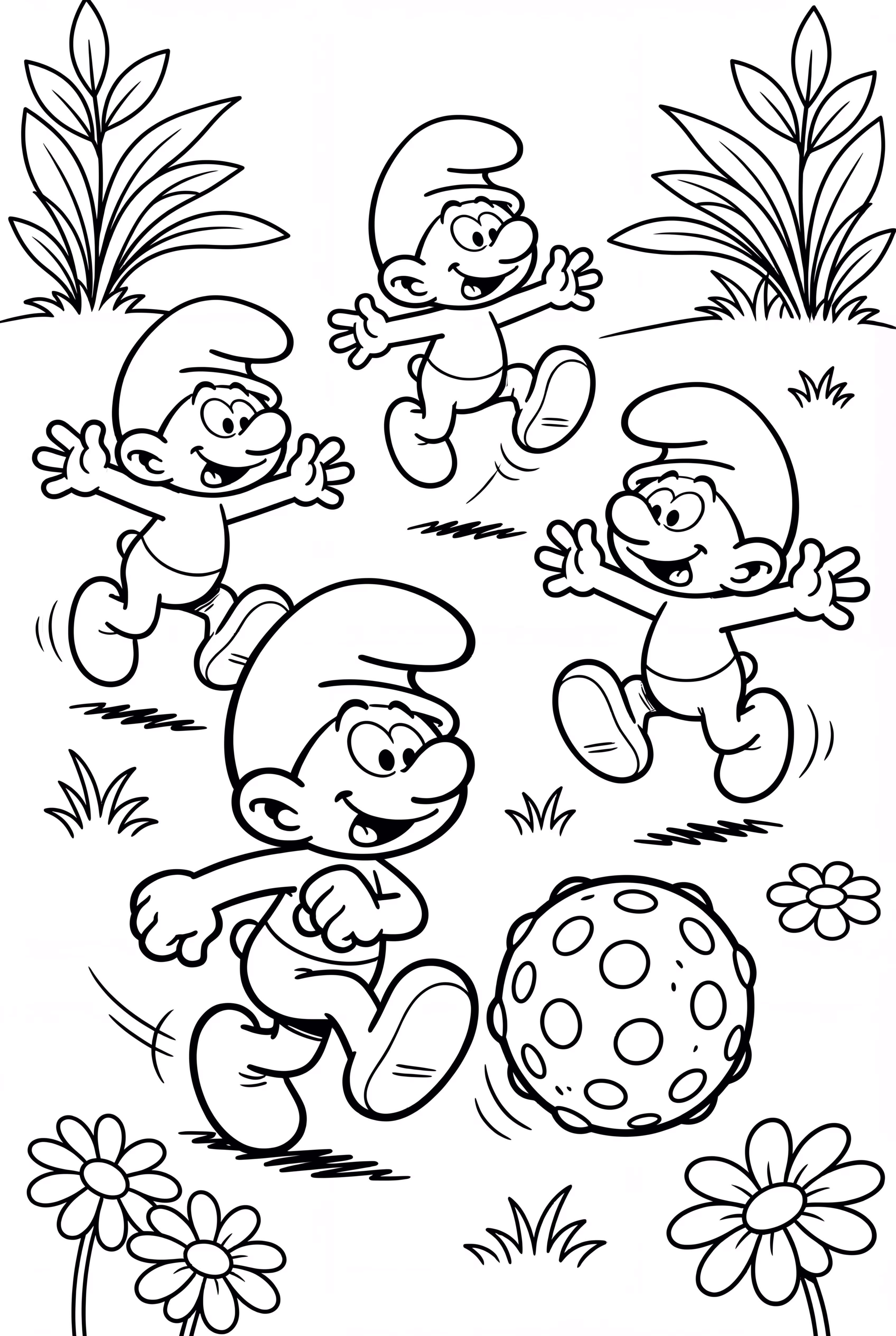 Smurfs Playing Soccer With A Berry