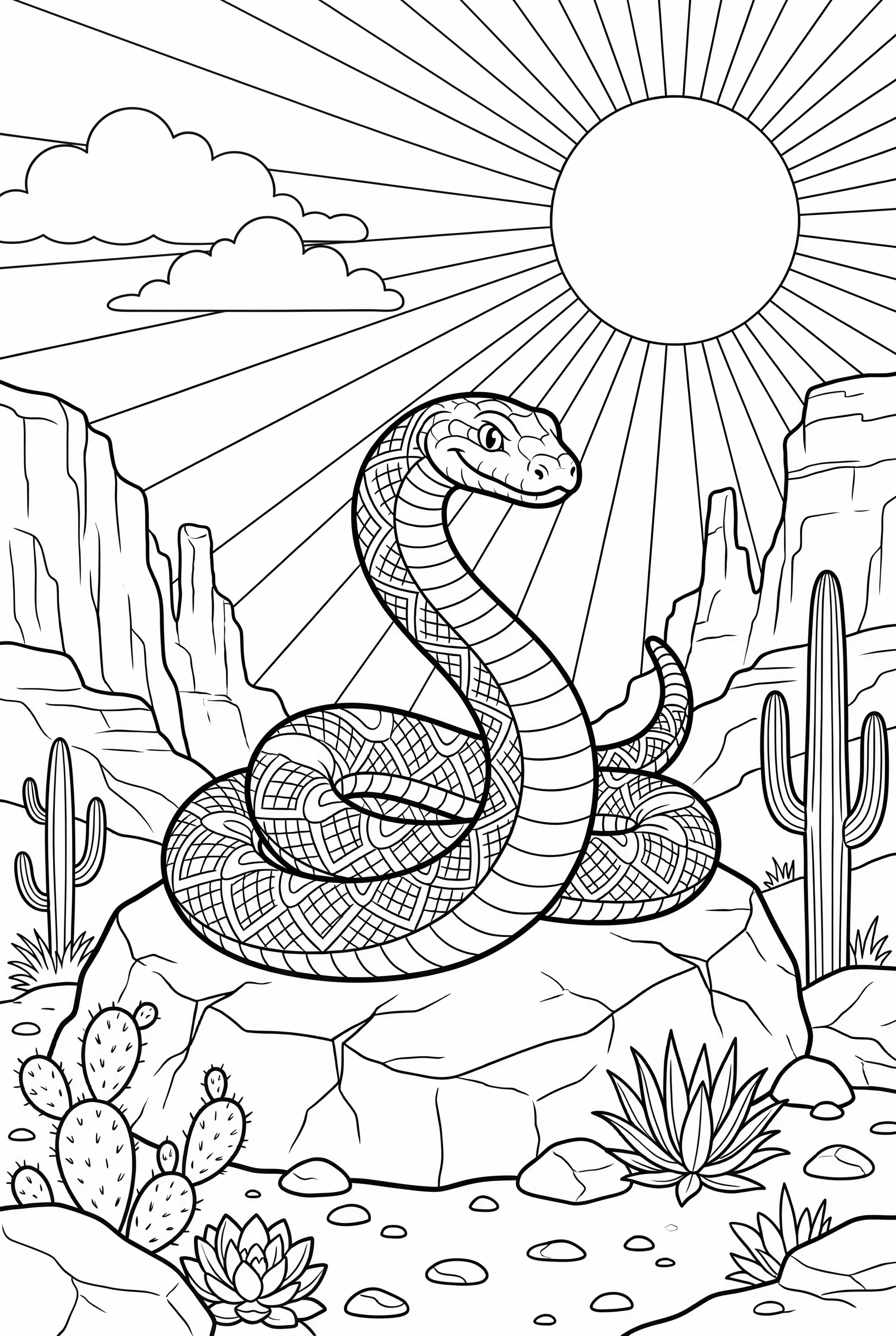 Snake Sunbathing Rock