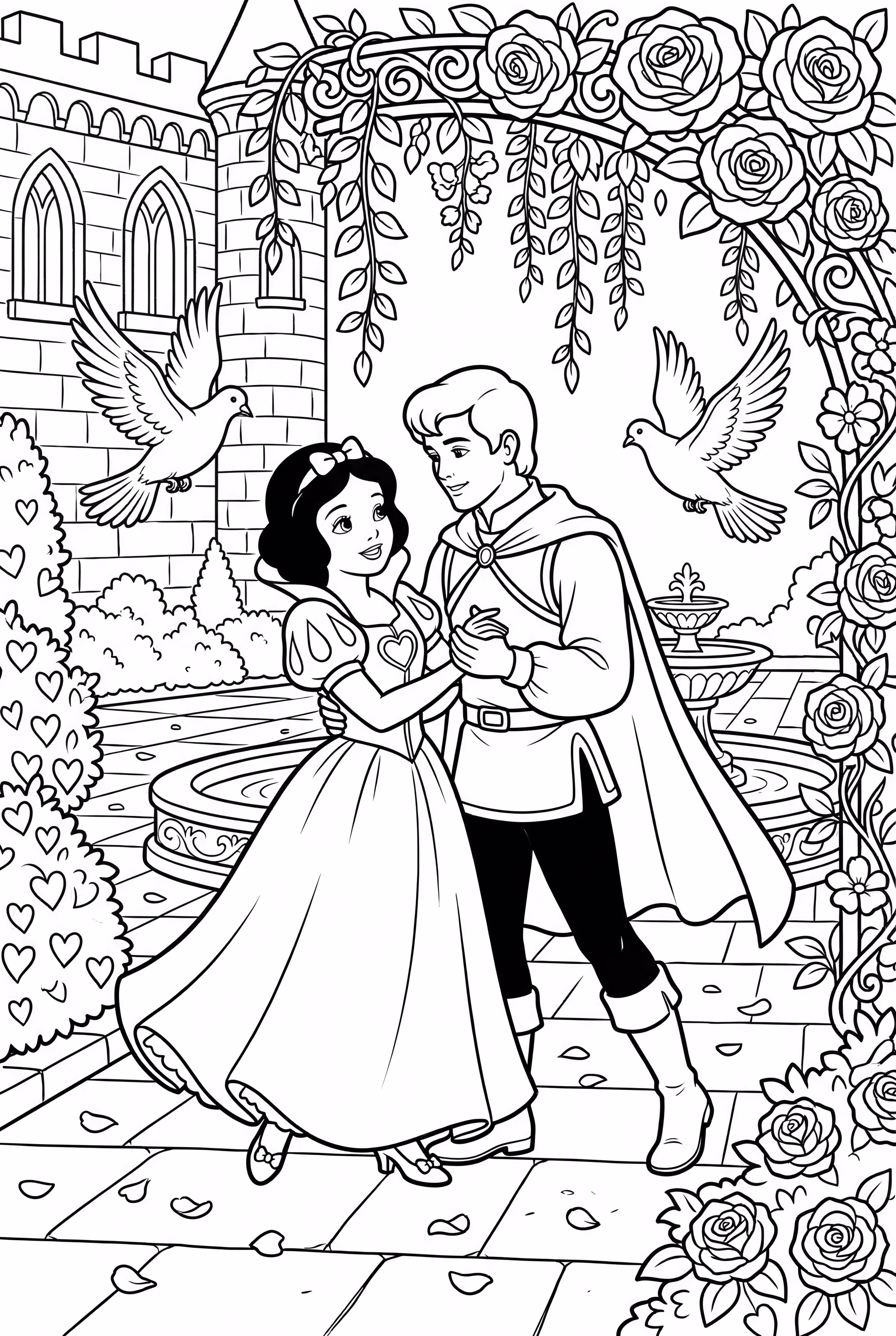 Snow White and the Prince in the Garden