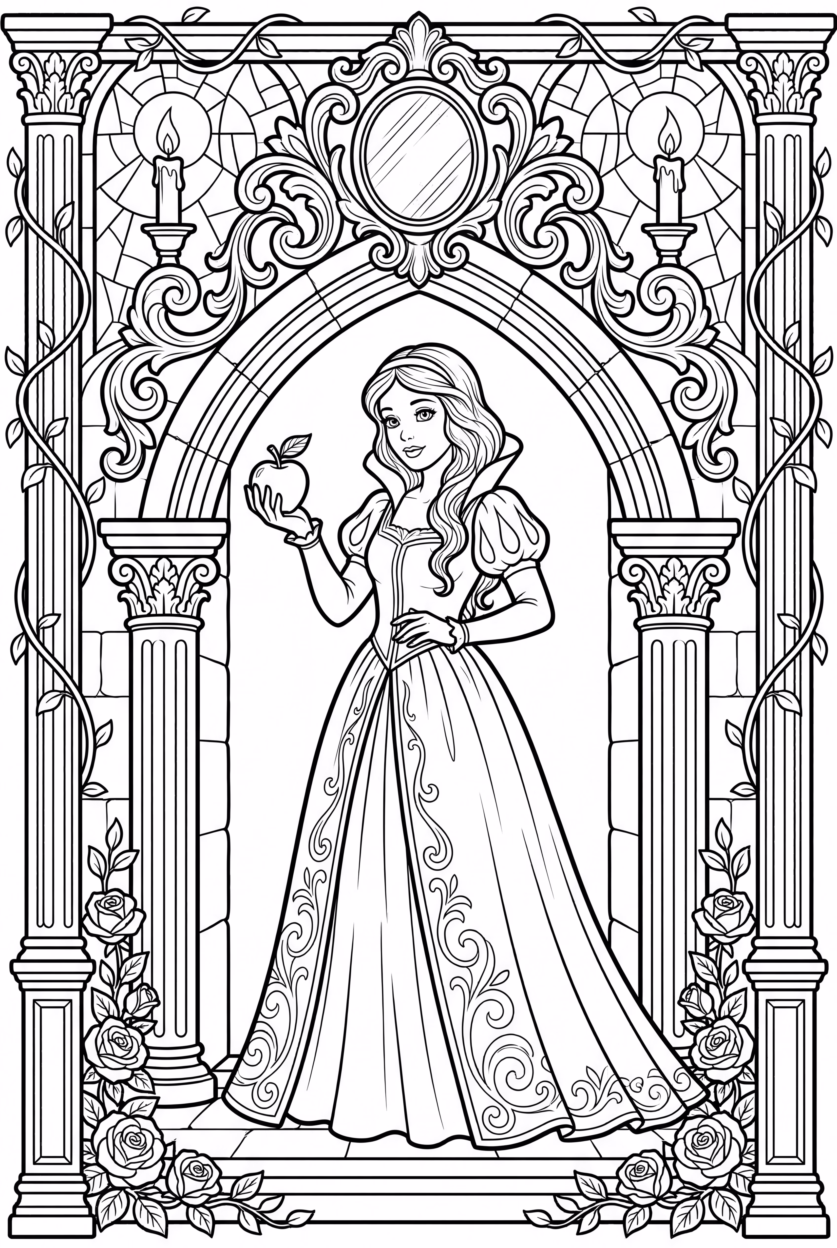 Snow White Holding a Poisoned Apple
