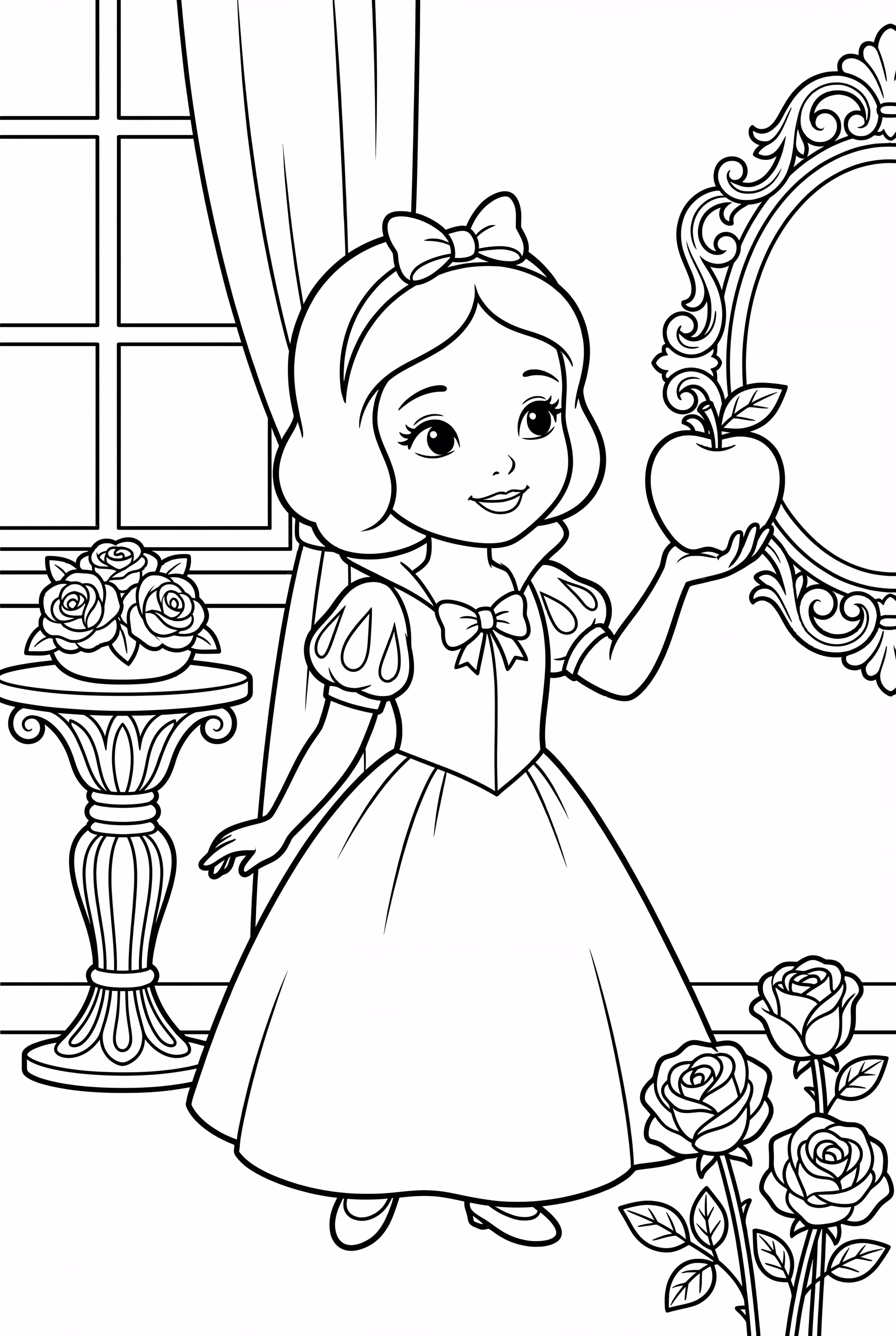 Snow White Holding a Poisoned Apple