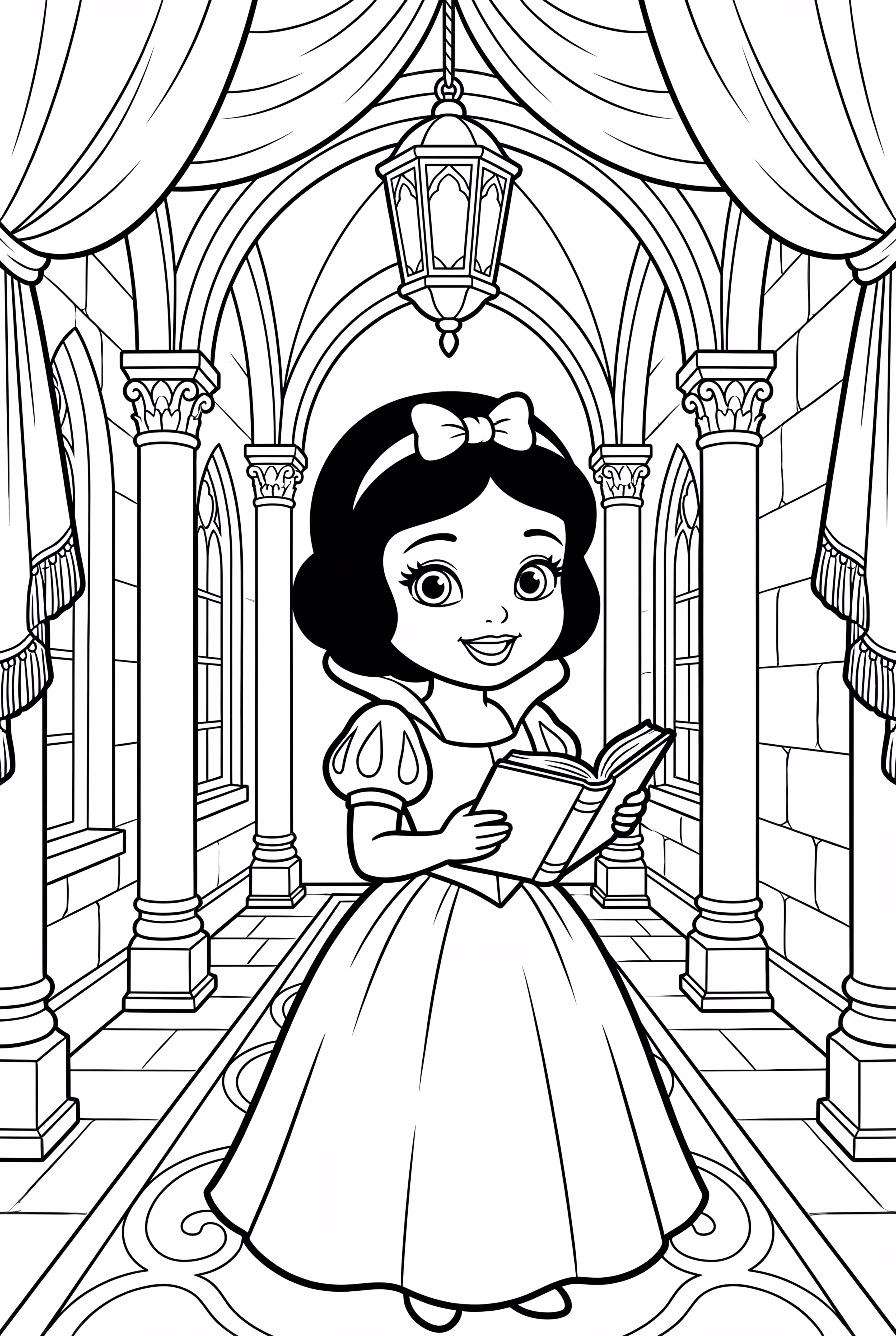 Snow White in a Dreamy Castle Scene