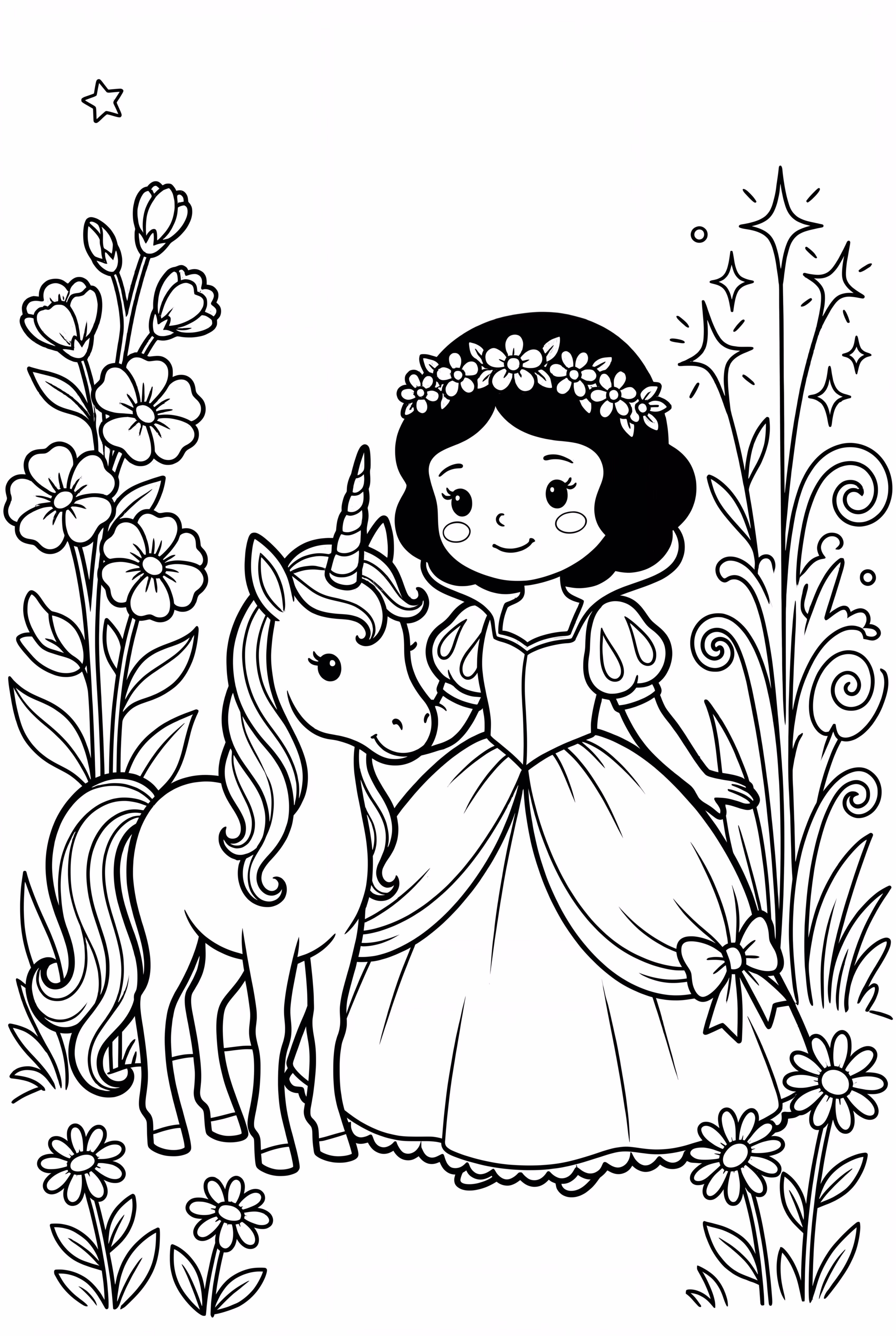 Snow White's Encounter with a Magical Creature
