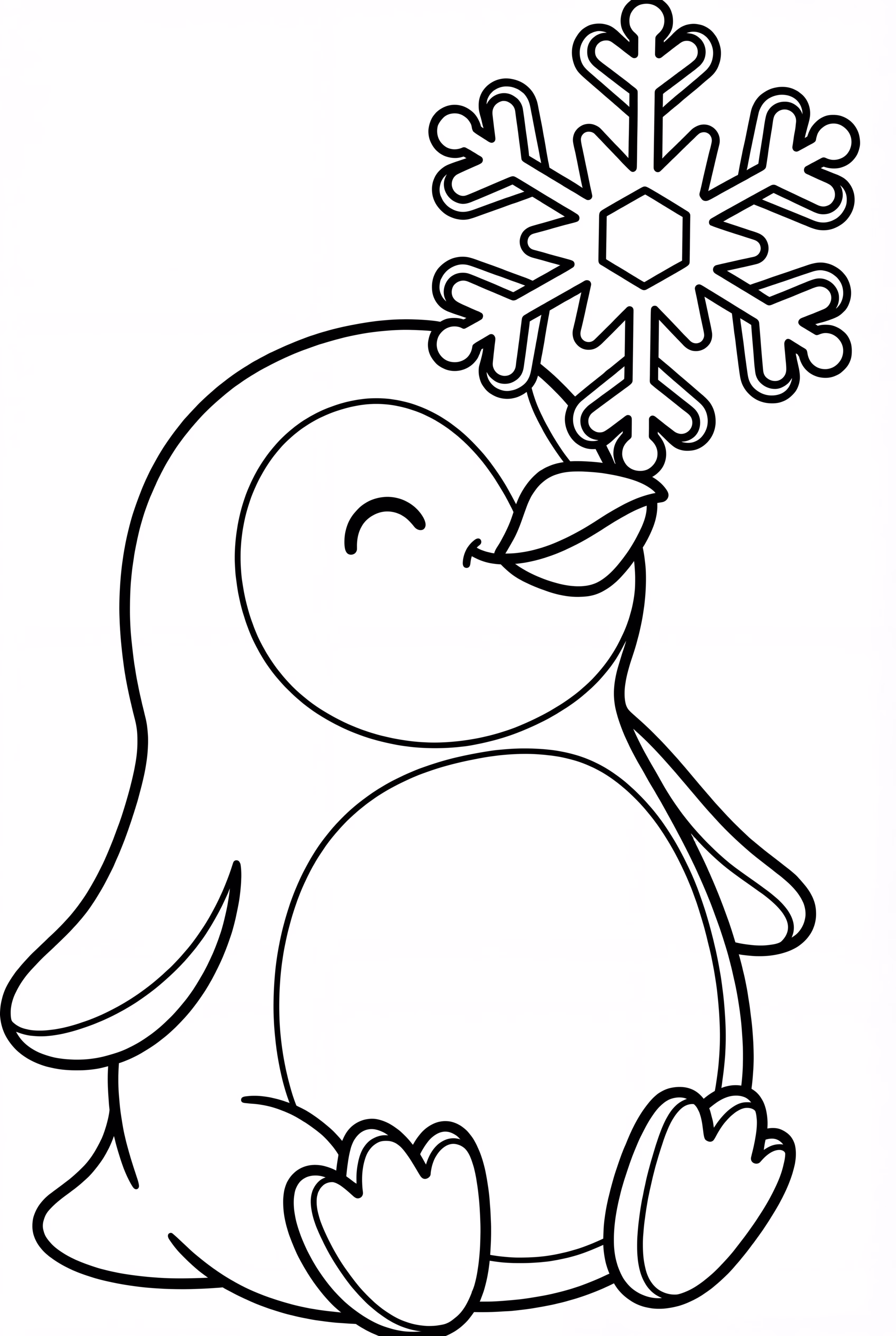 Snowflake On A Penguin's Beak