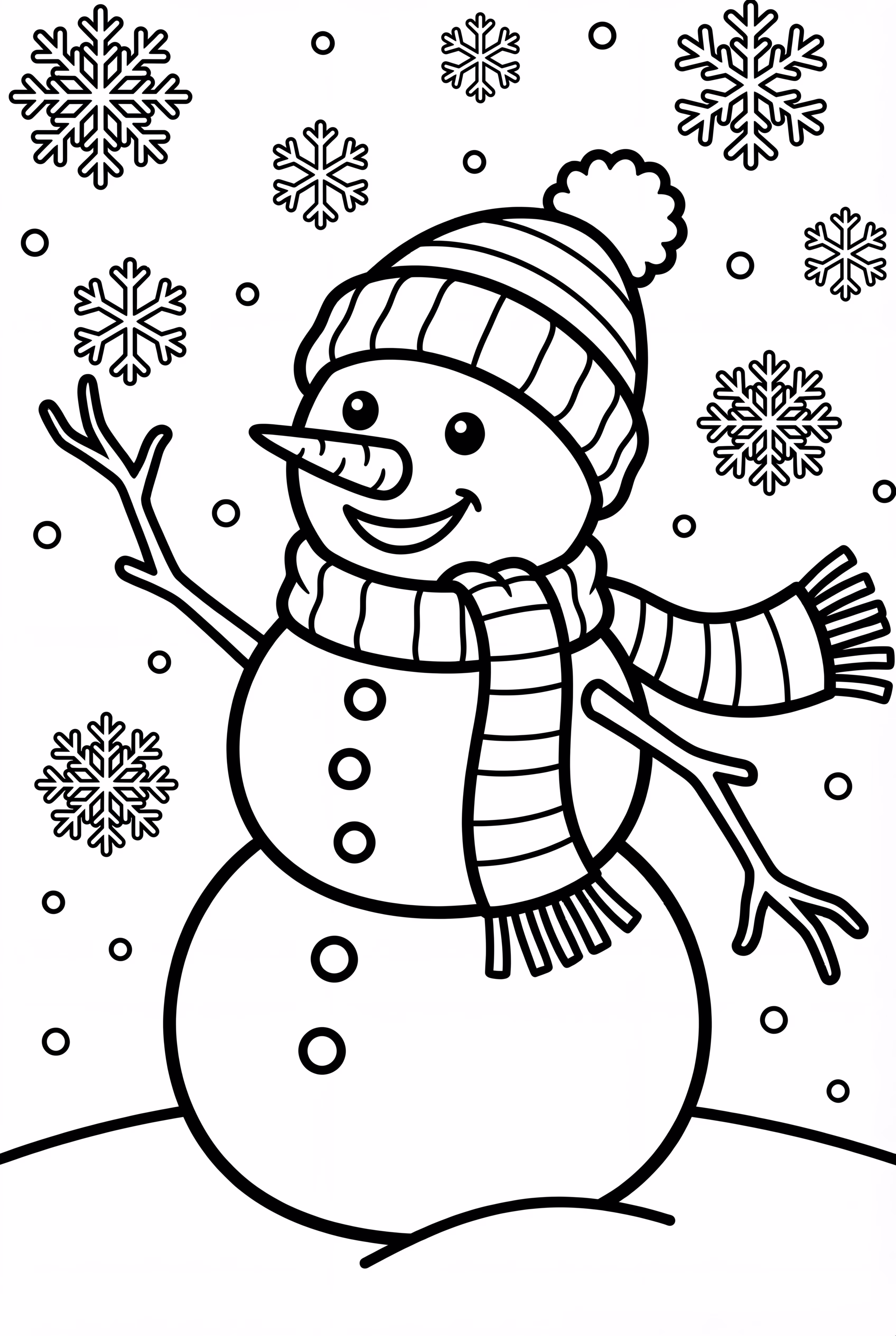 Snowman Catching A Snowflake