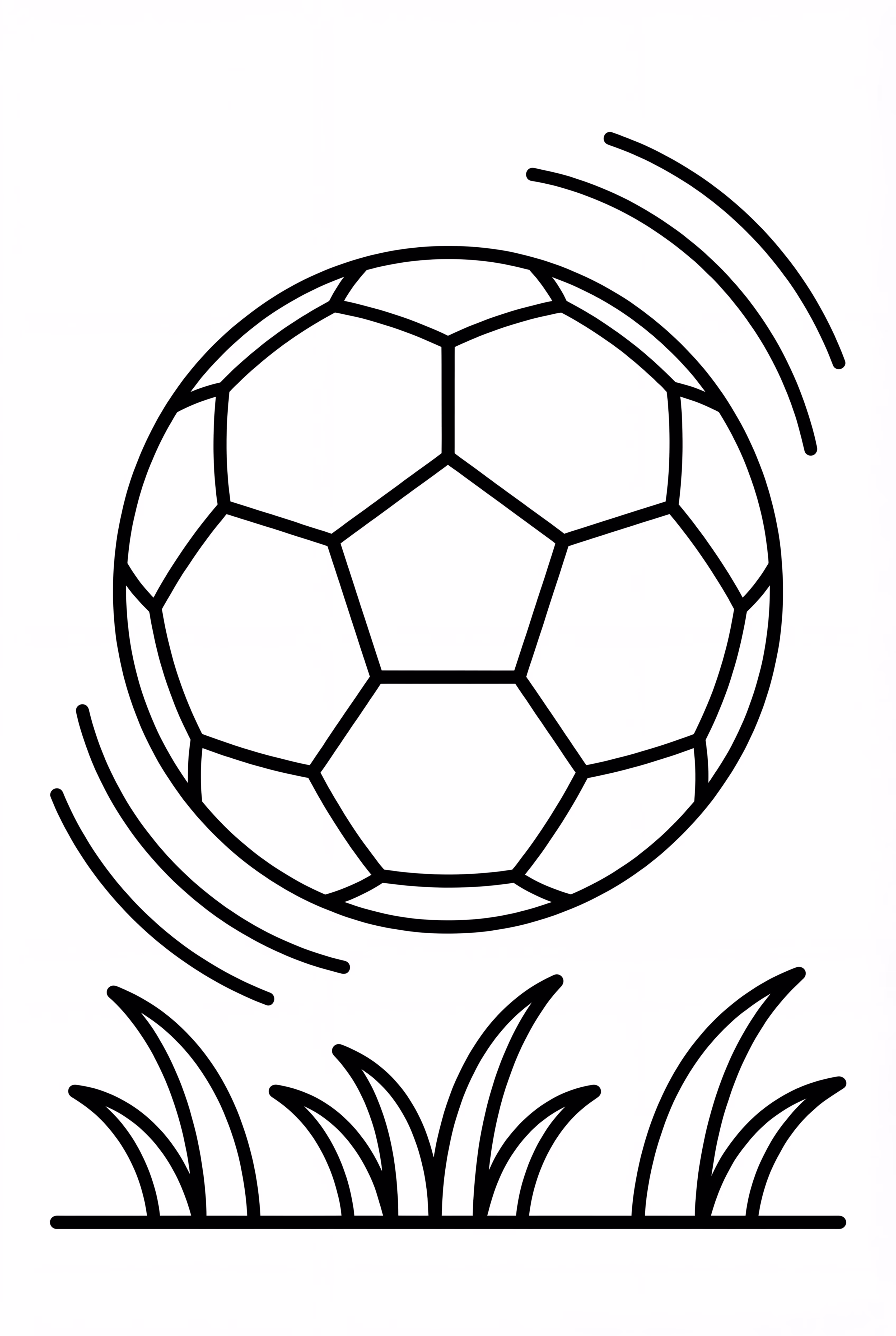 축구공이 풀밭에서 튕기는 모습