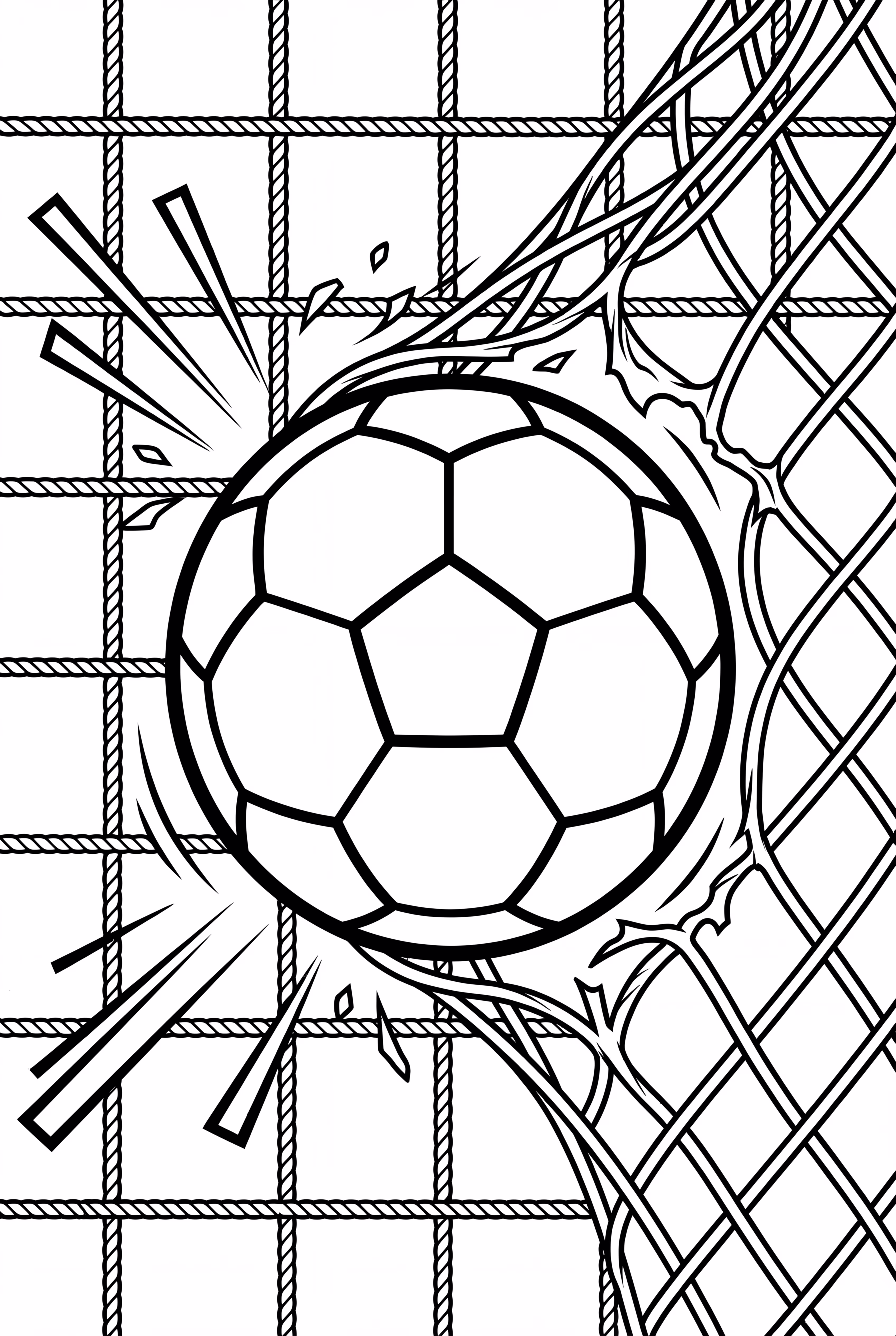 Soccer Ball Breaking Through Net