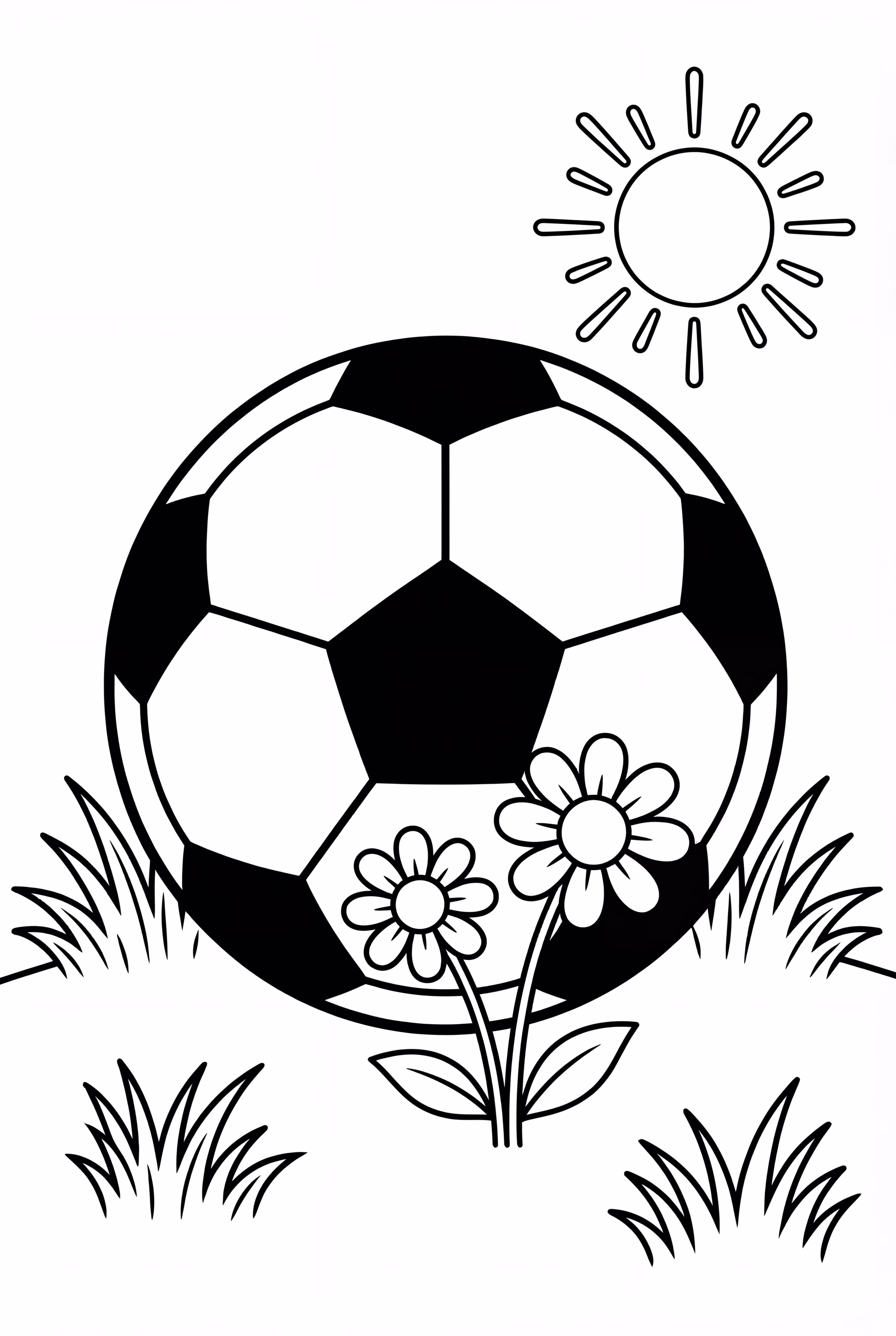 Fußball auf grünem Feld