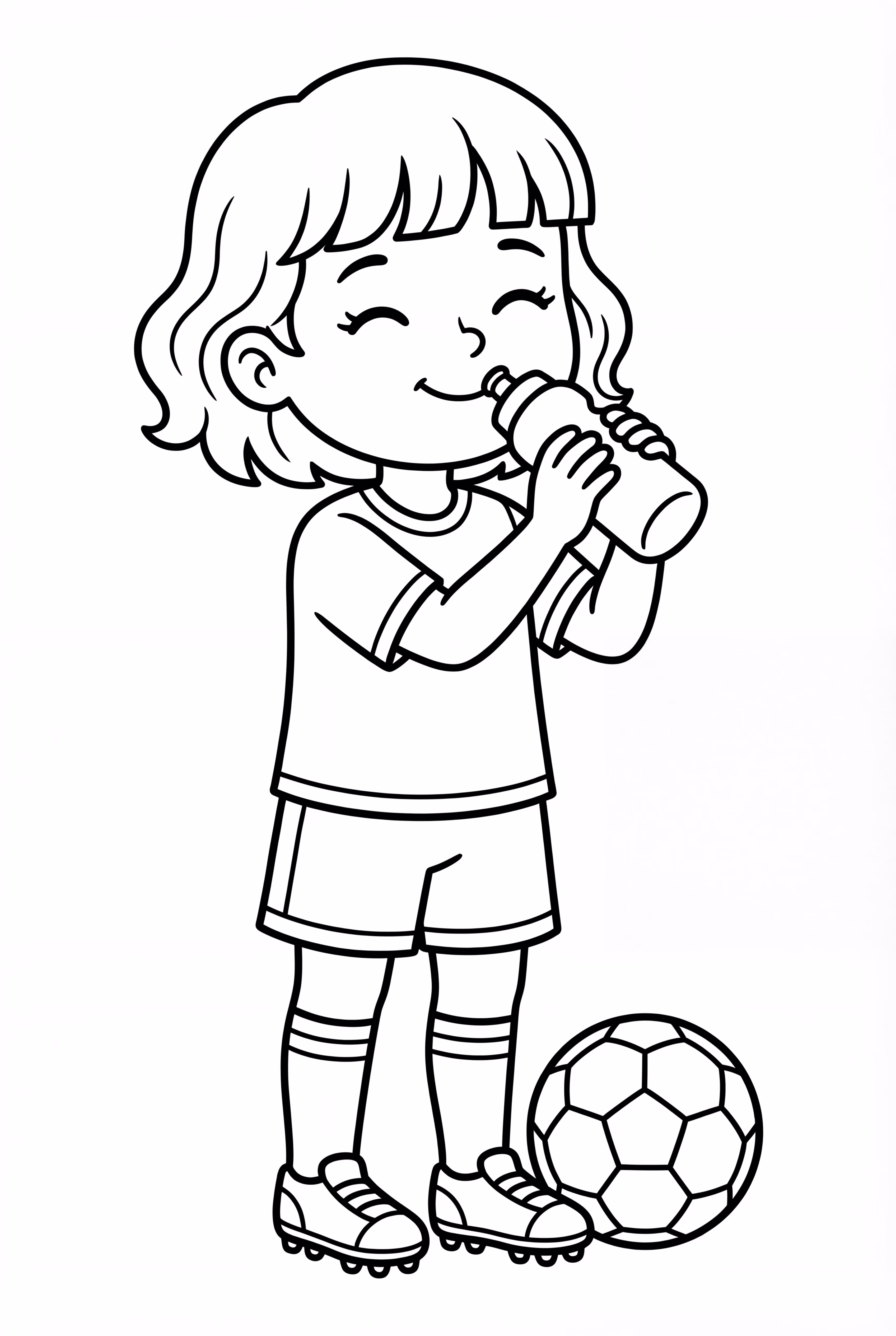 Soccer Player Drinking Water