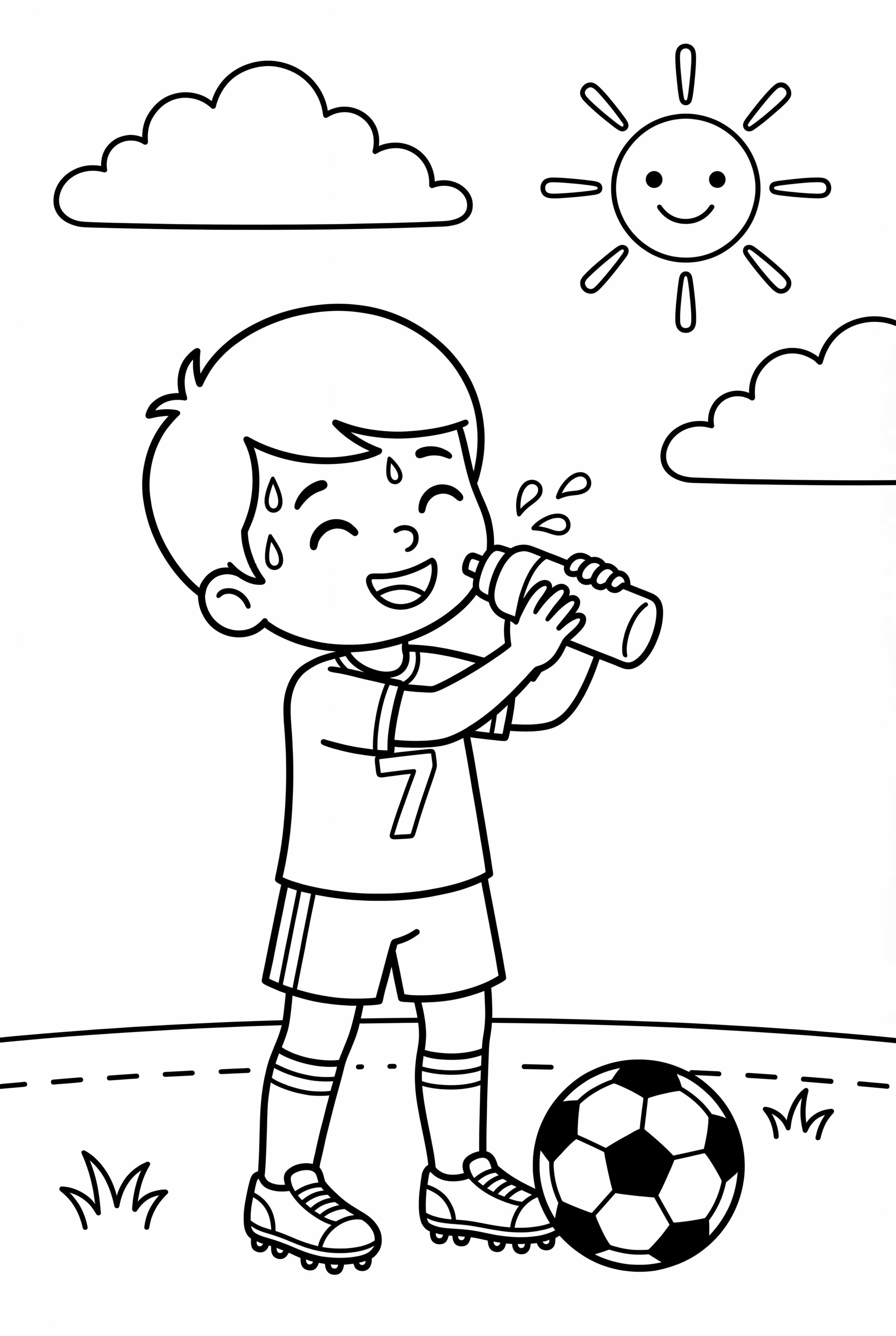 Soccer Player Drinking Water