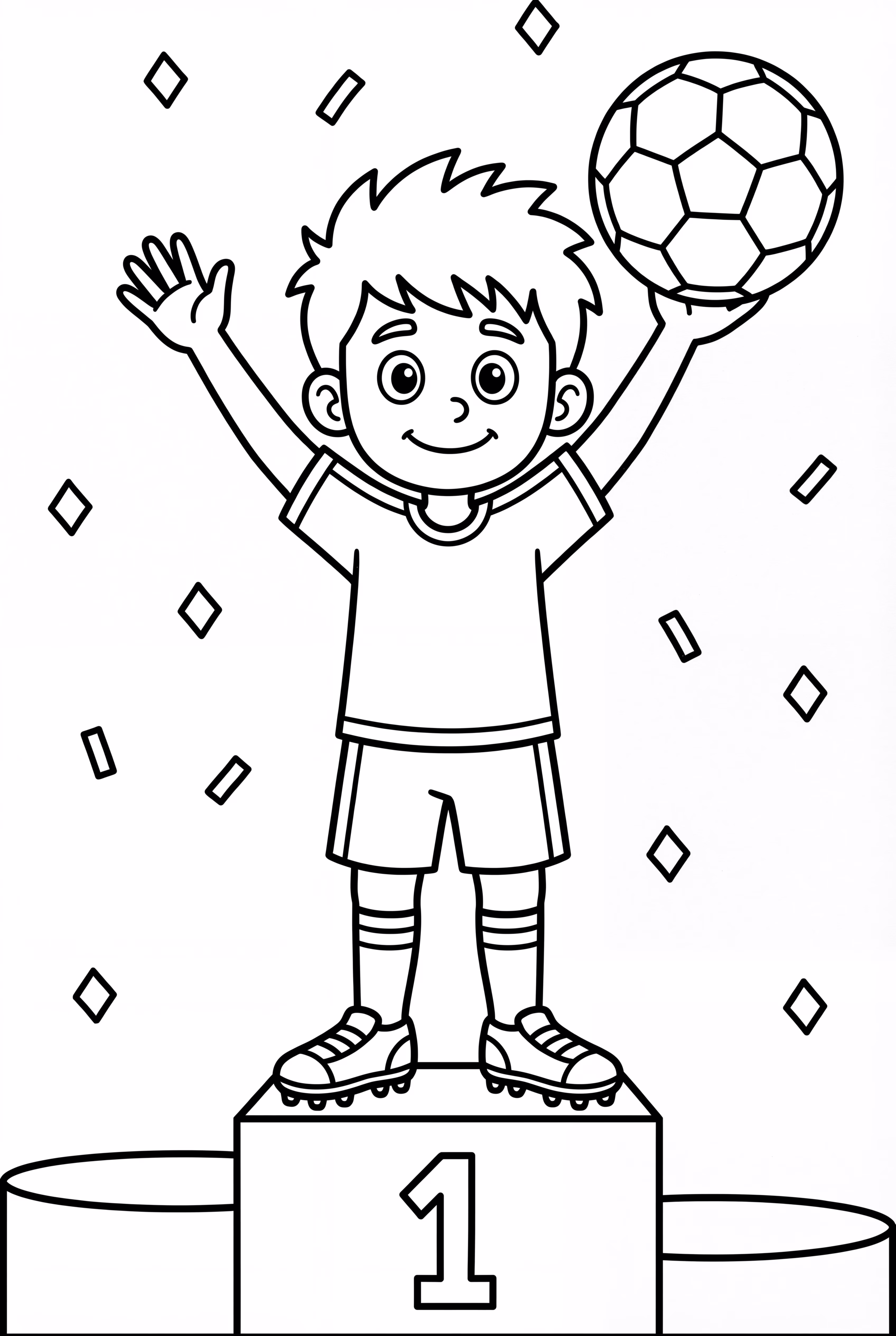 Soccer Player On The Podium