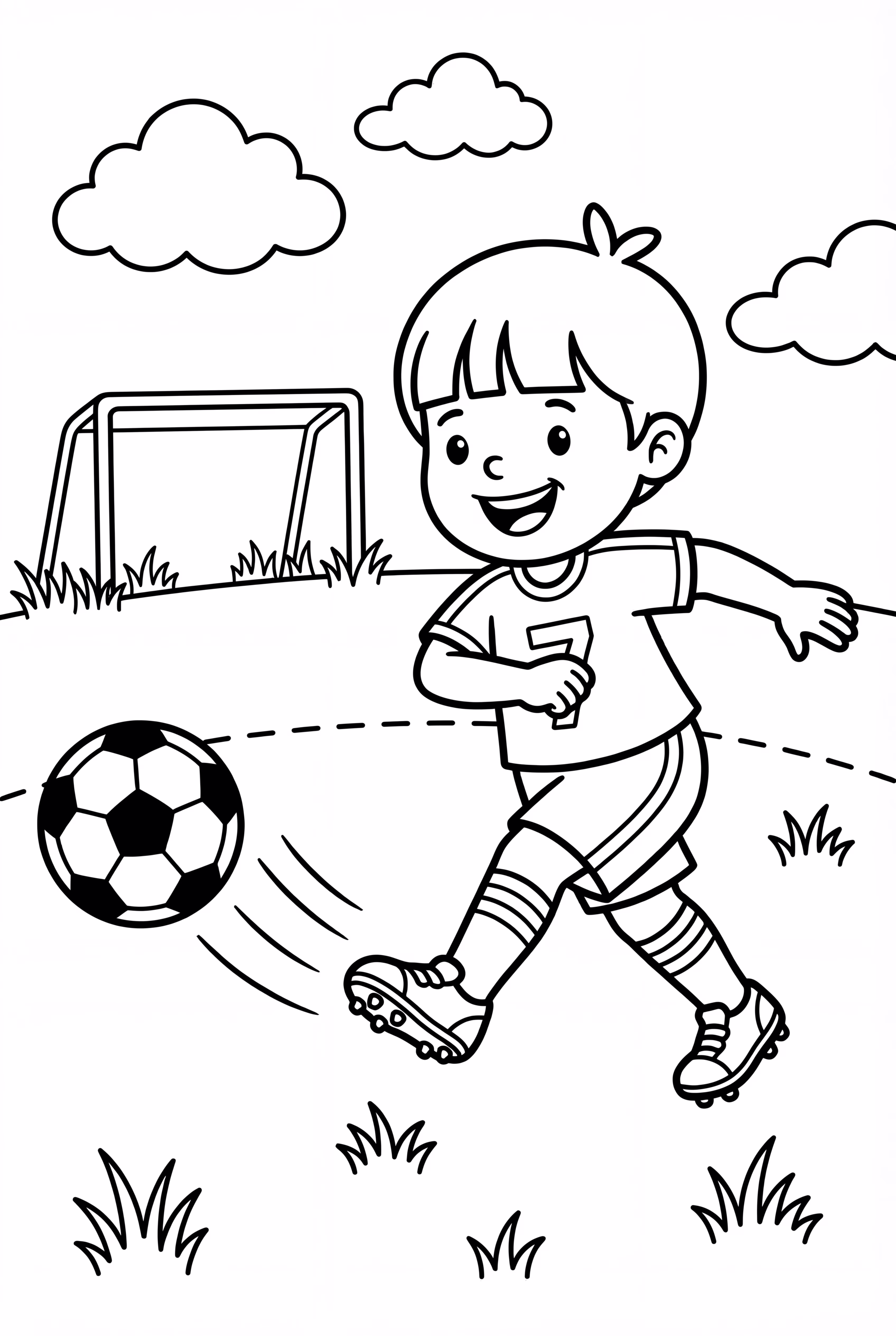 Soccer Player Passing The Ball