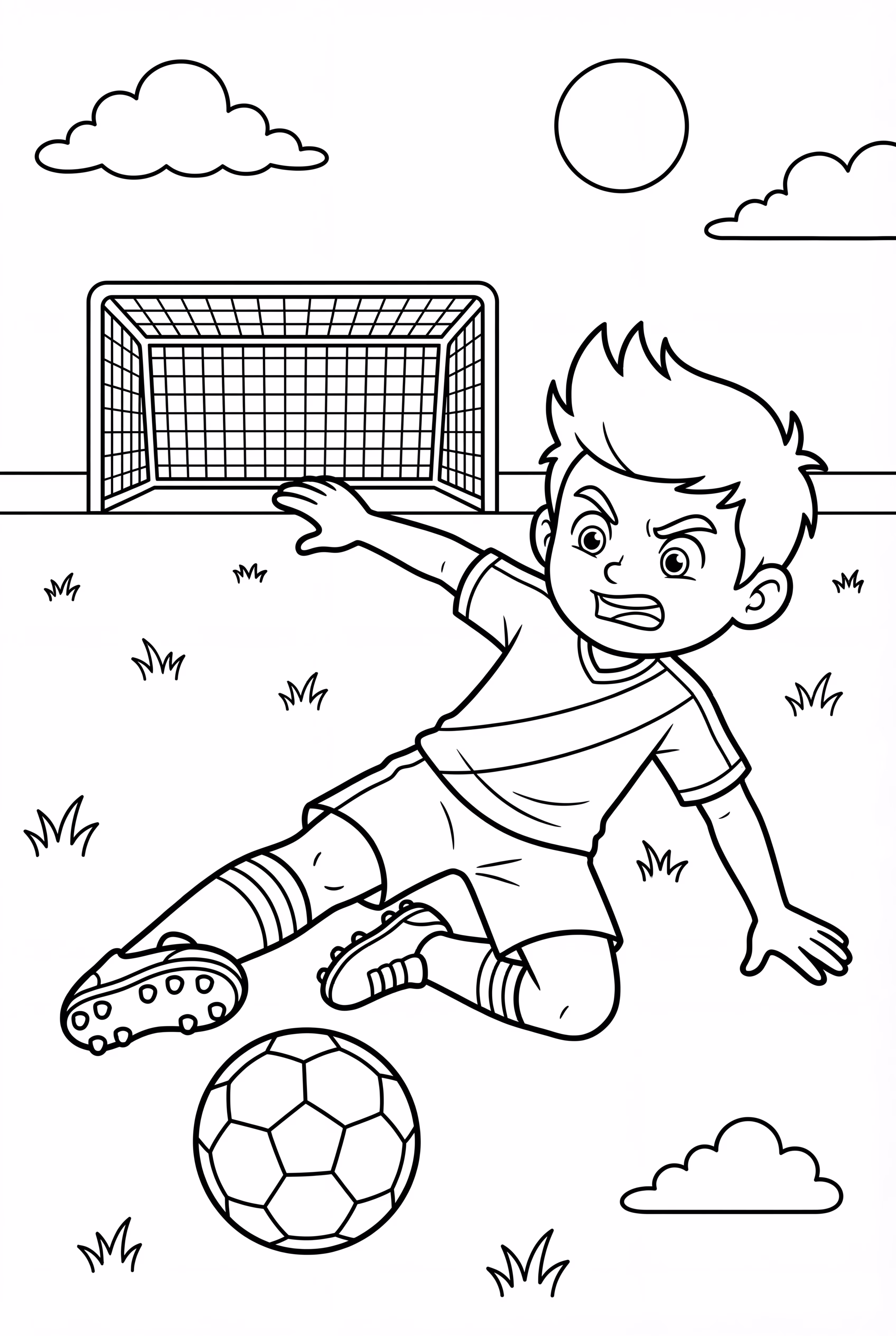 Soccer Player Sliding Tackle
