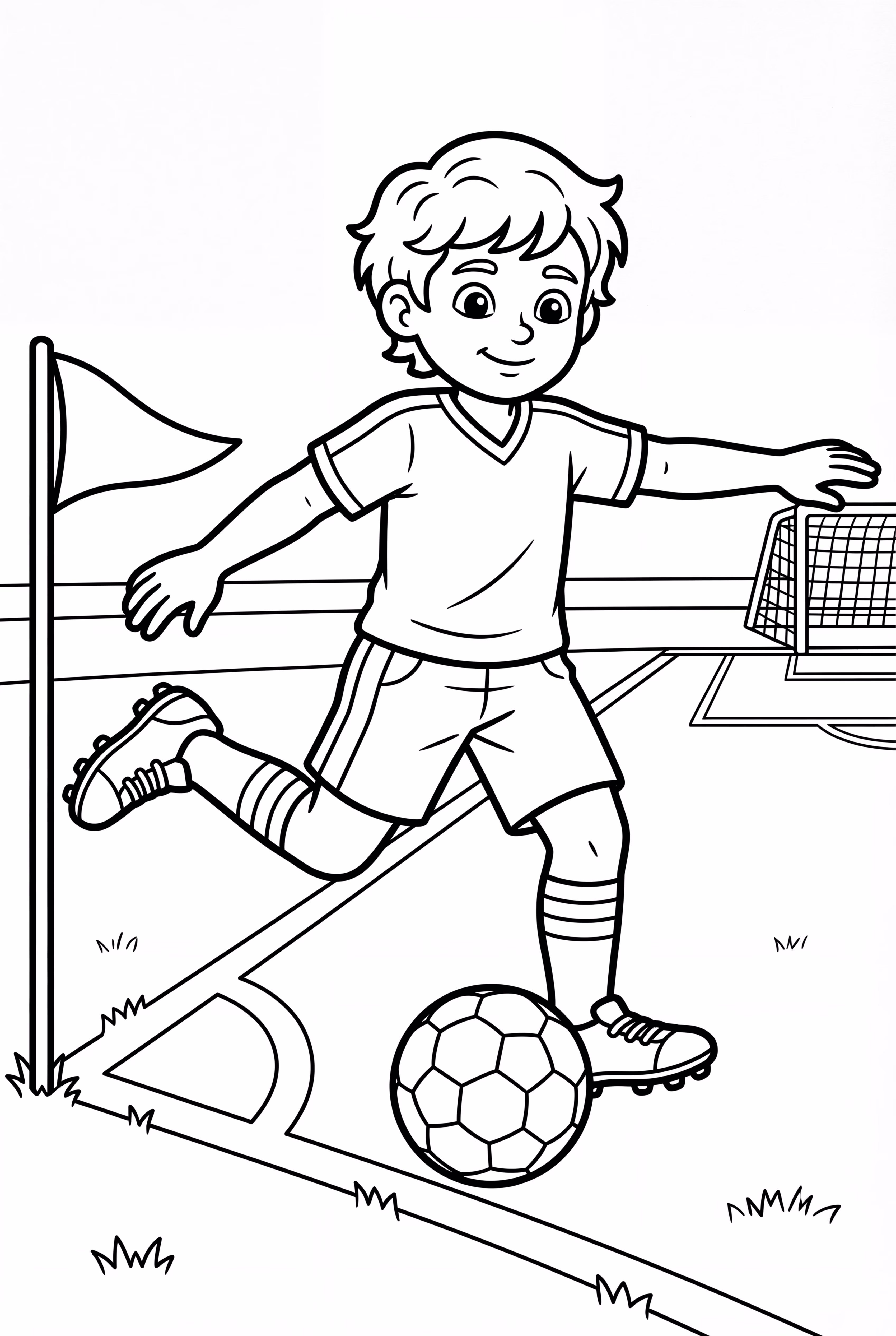 足球运动员角球射门