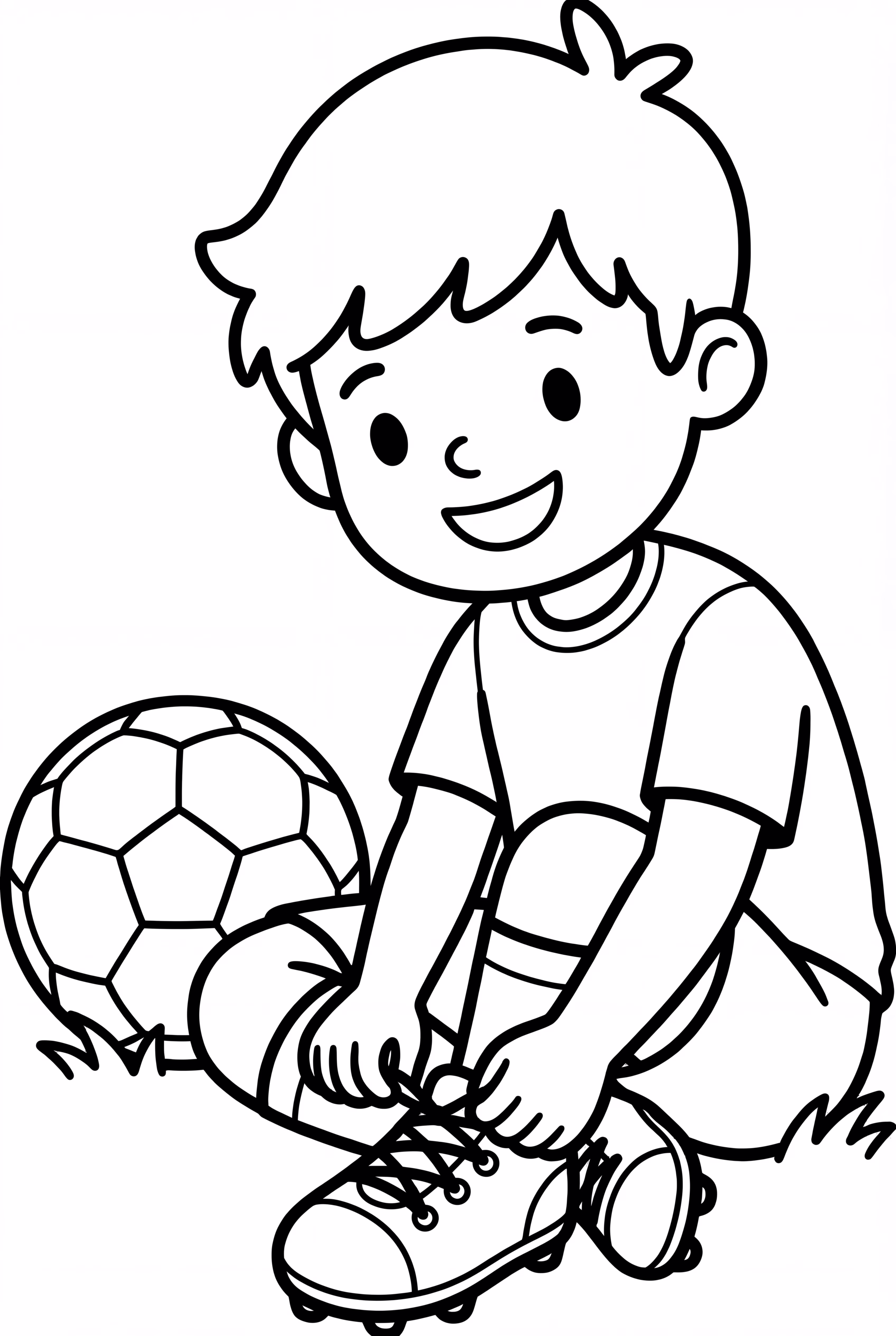 Soccer Player Tying Shoelaces