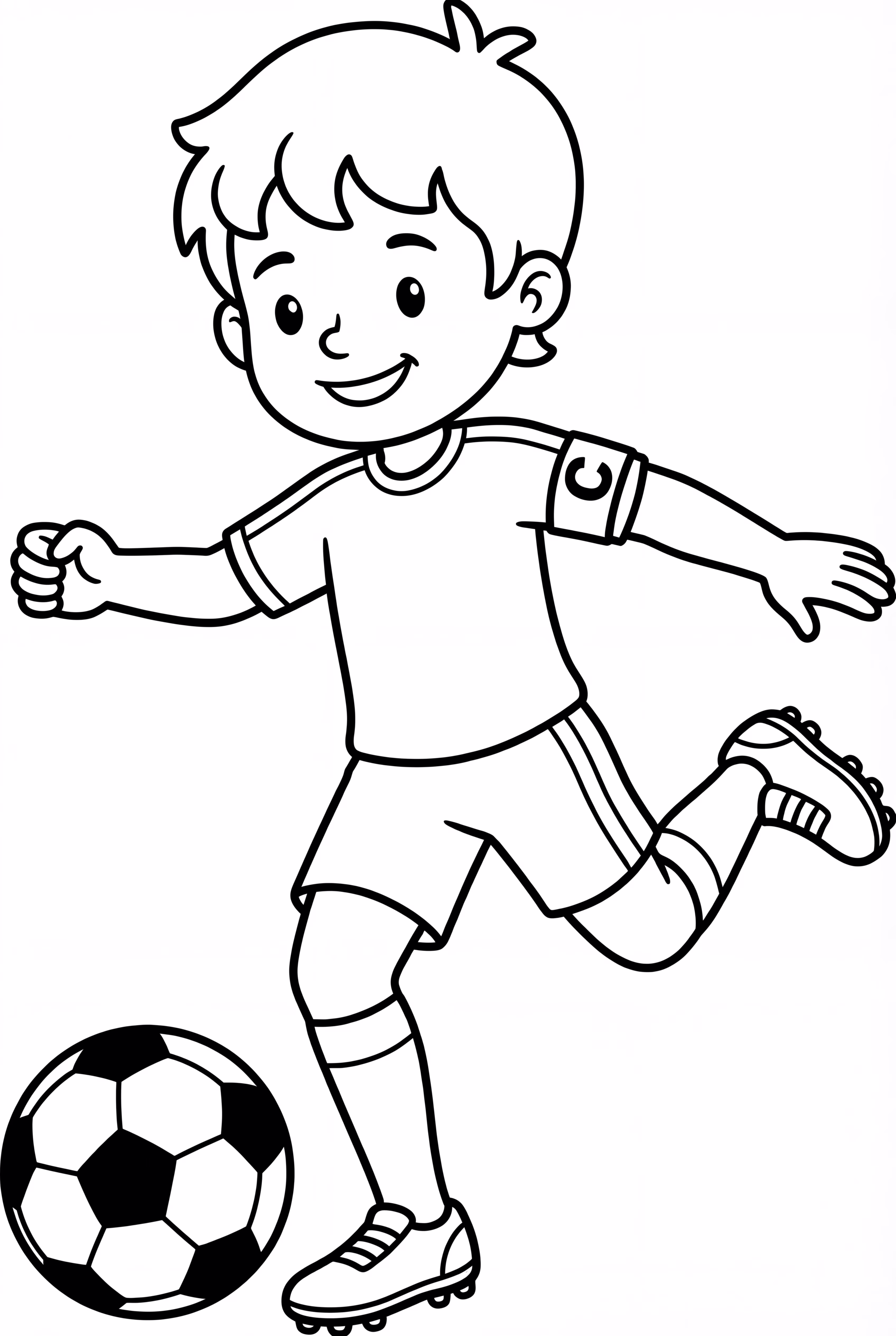 Soccer Player Wearing A Captains Band