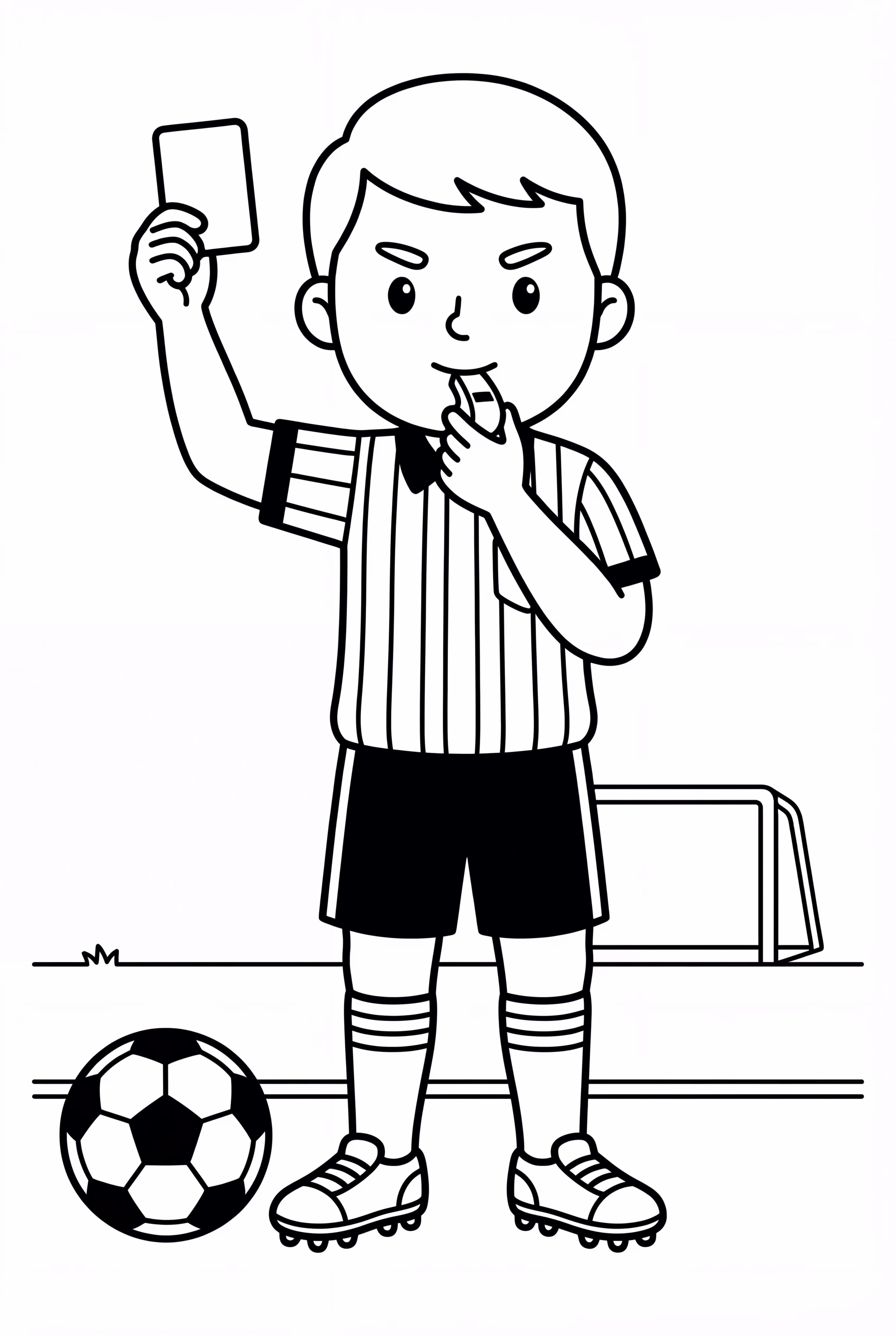 Soccer Referee Showing Yellow Card