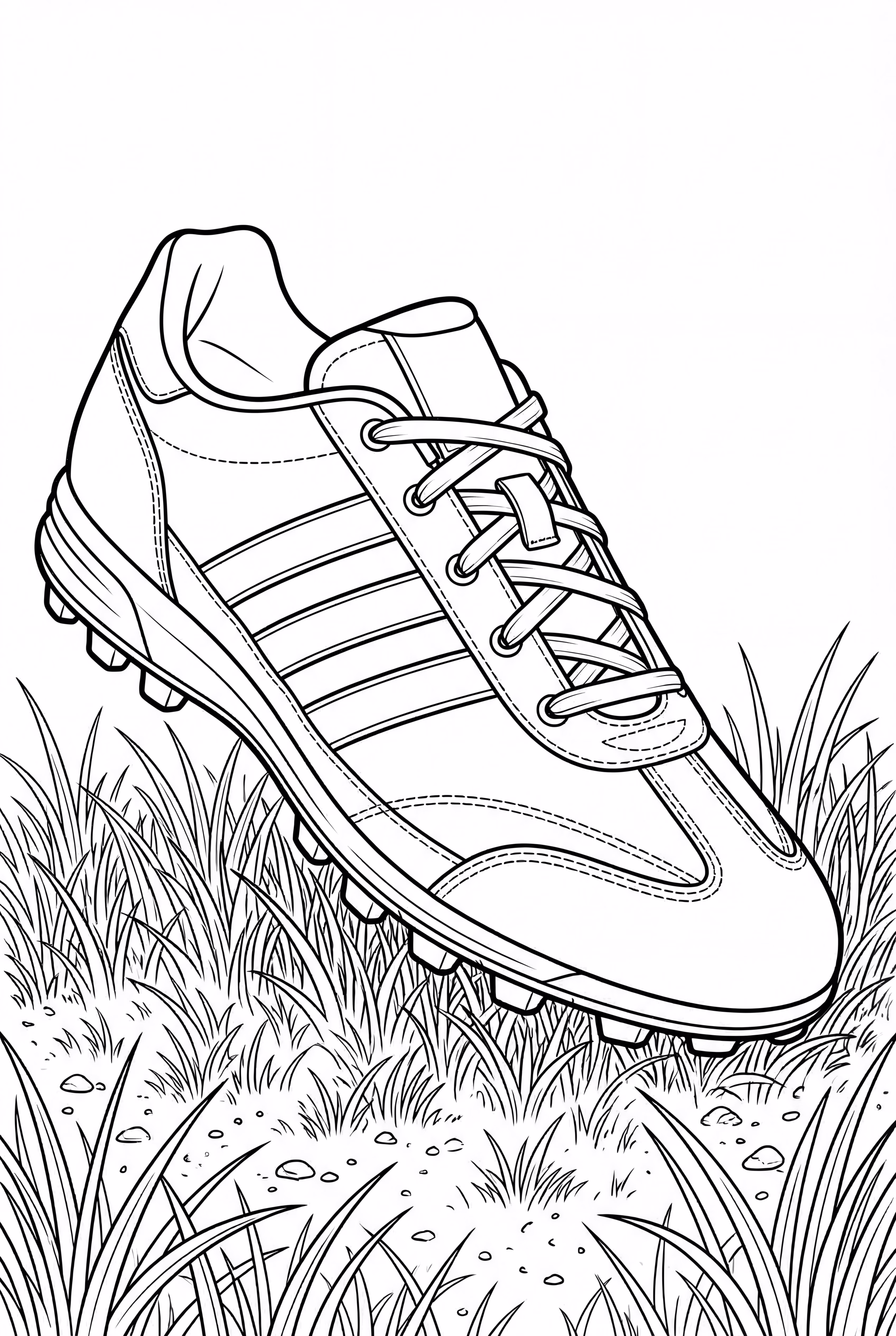 Zapato de fútbol sobre césped