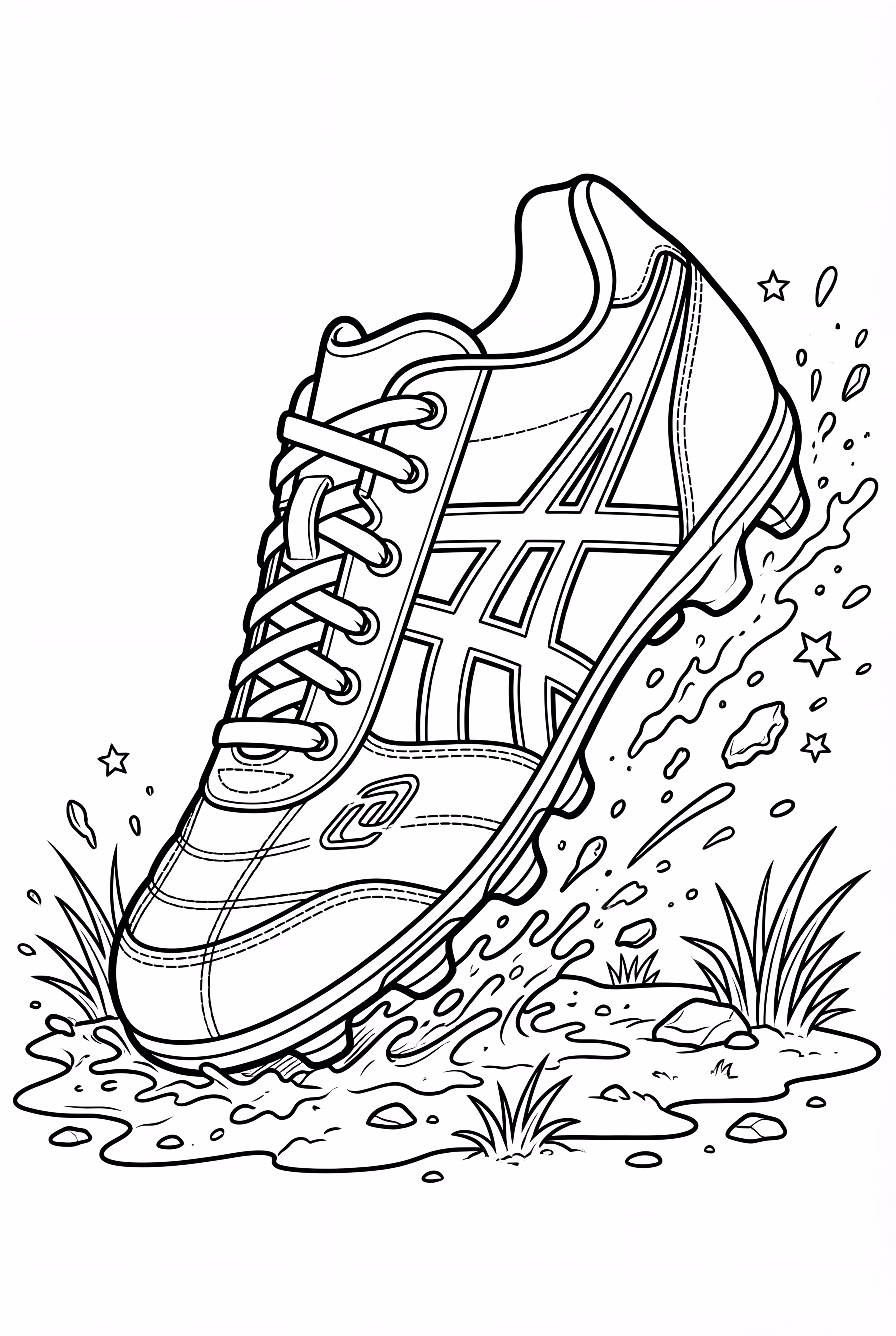 Soccer Shoe with Mud and Grass Stains