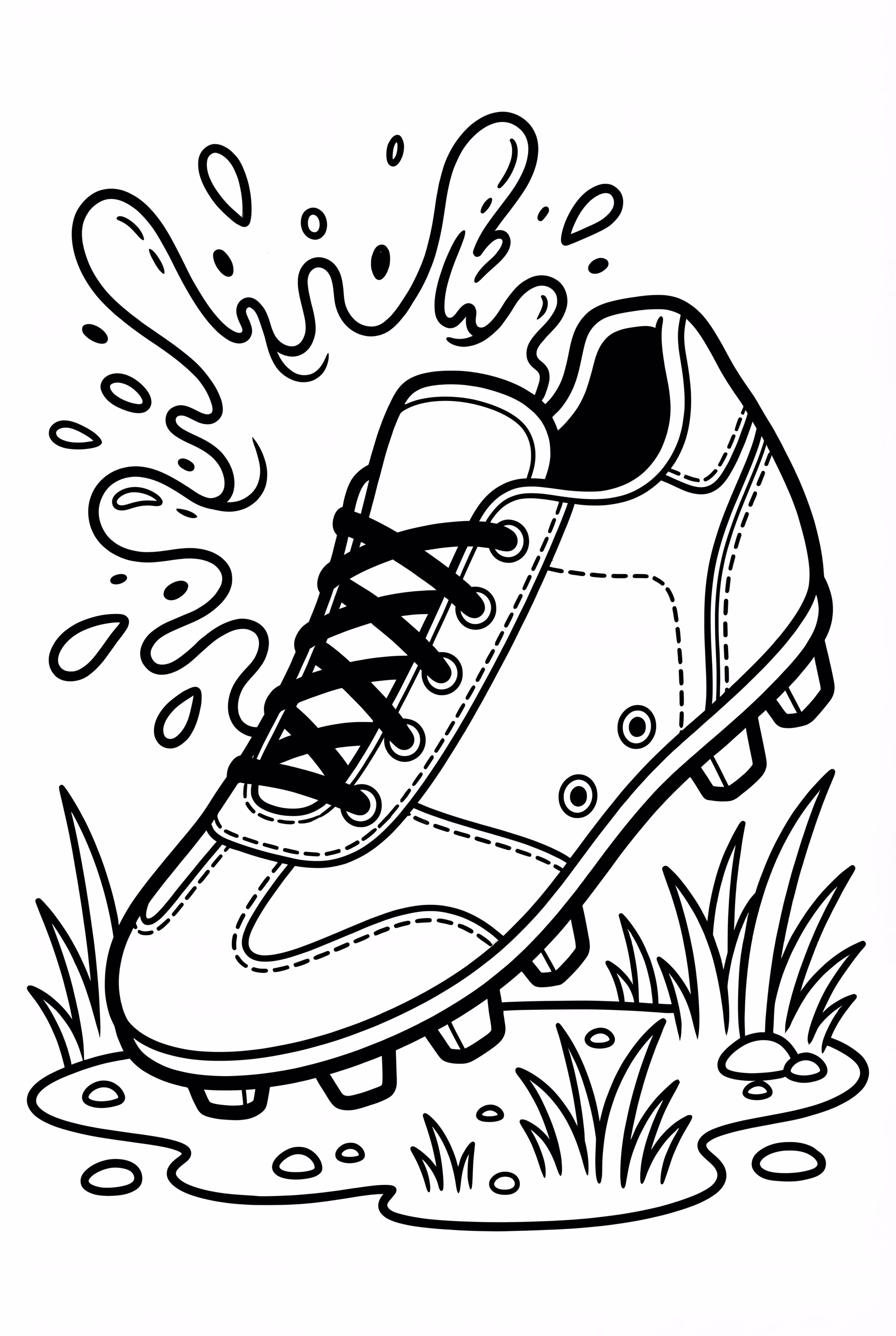 Soccer Shoe with Mud and Grass Stains