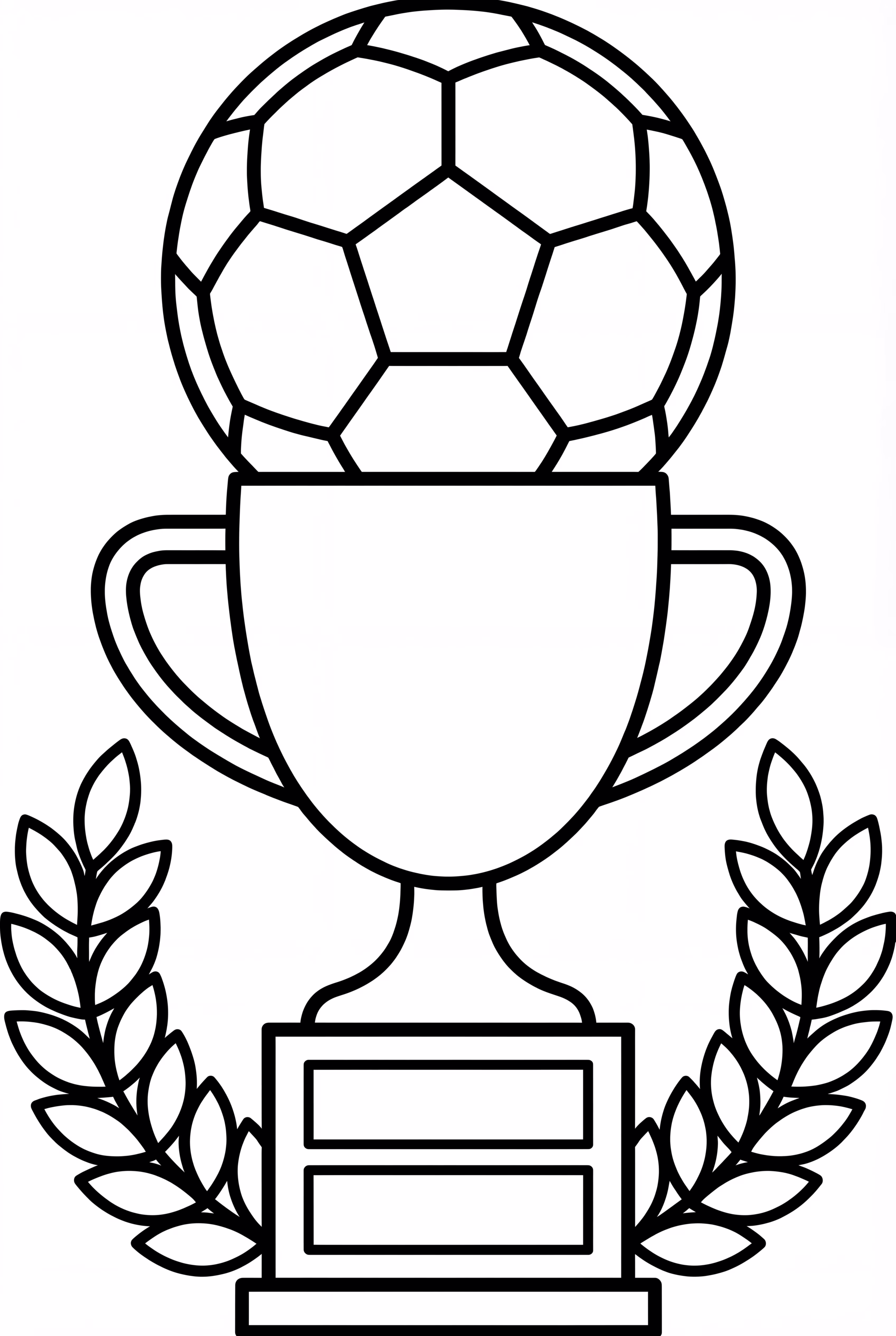 Soccer Trophy With Laurel Wreath