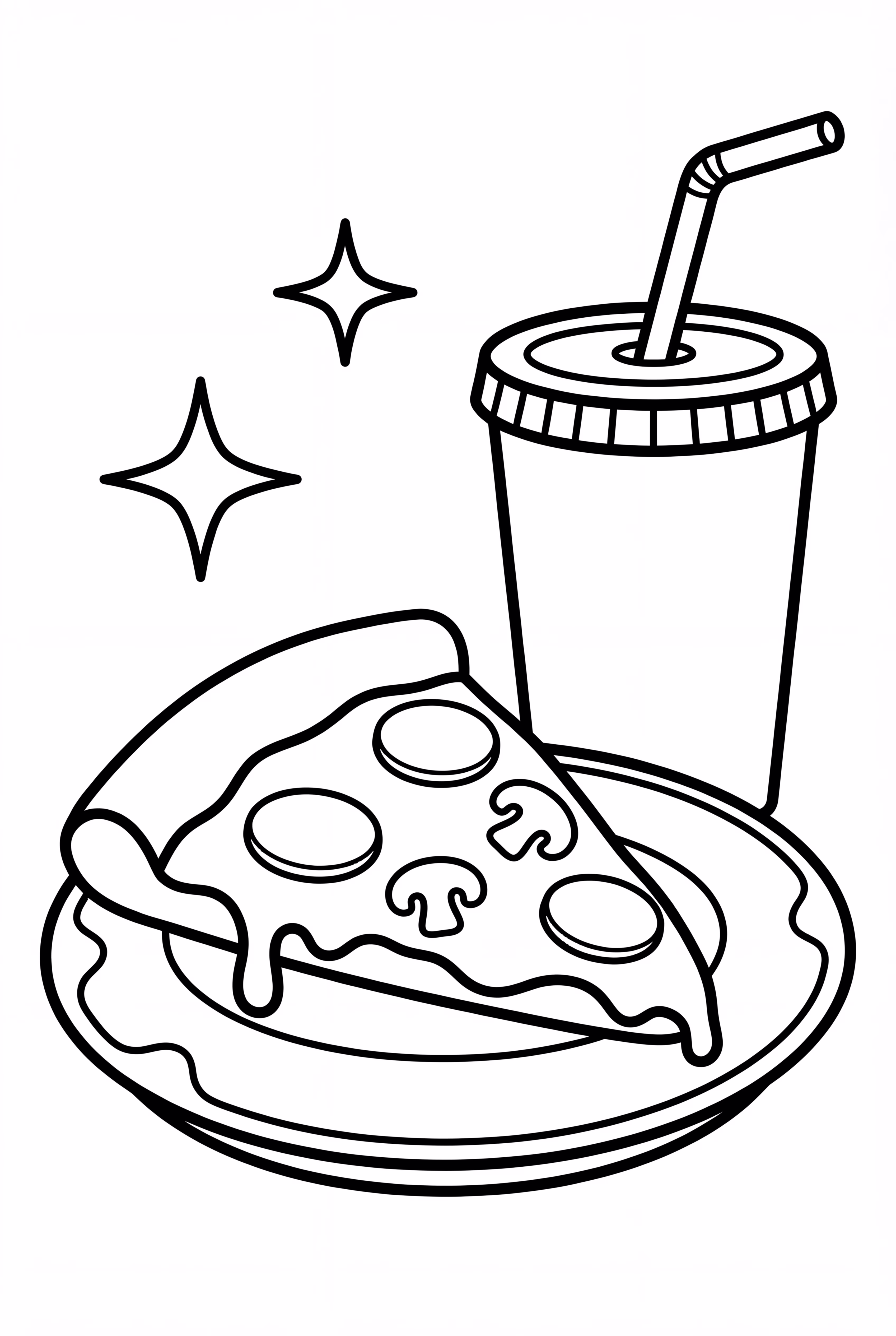 Soda Pop And A Slice Of Pizza