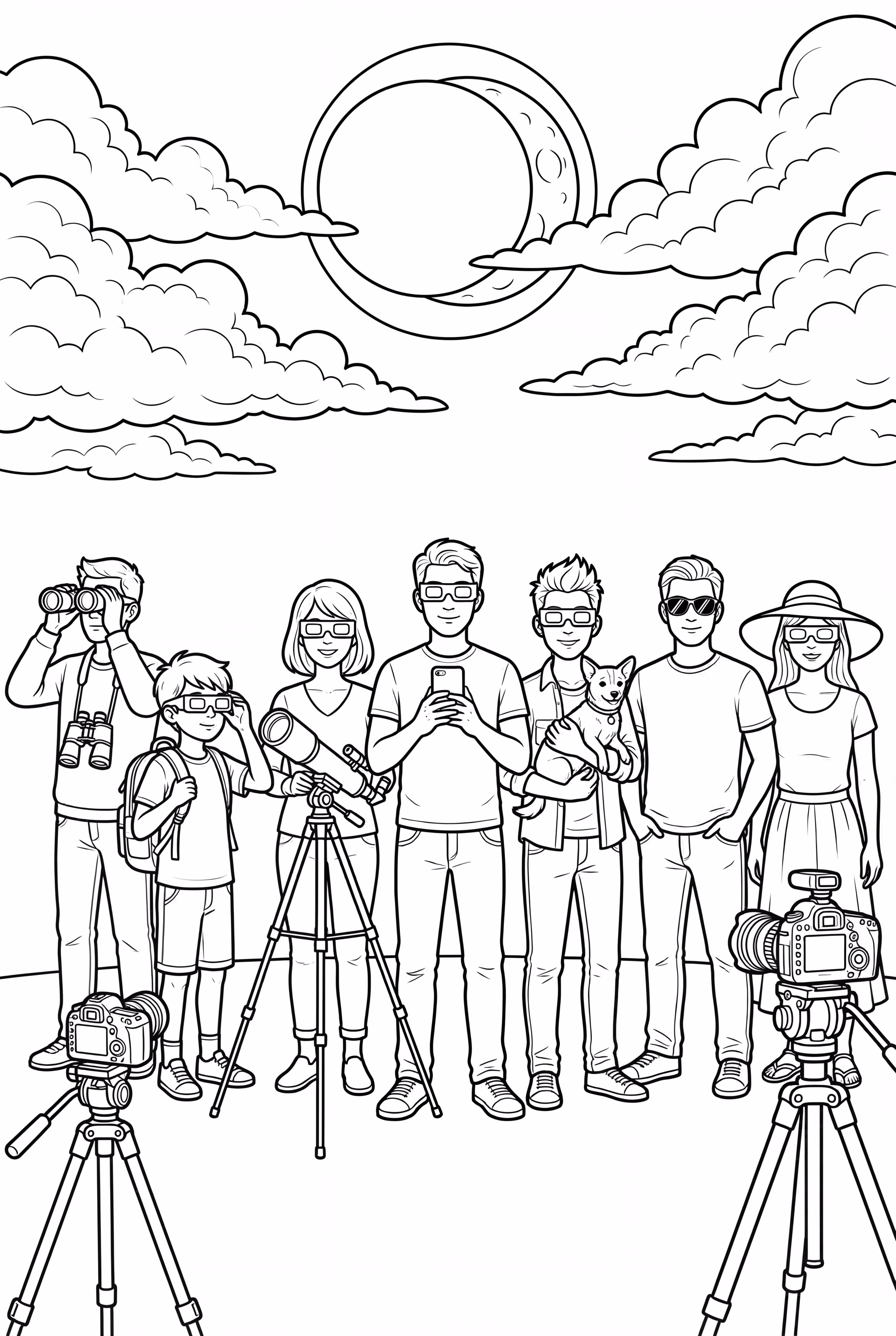 Solar Eclipse Observers with Glasses-2