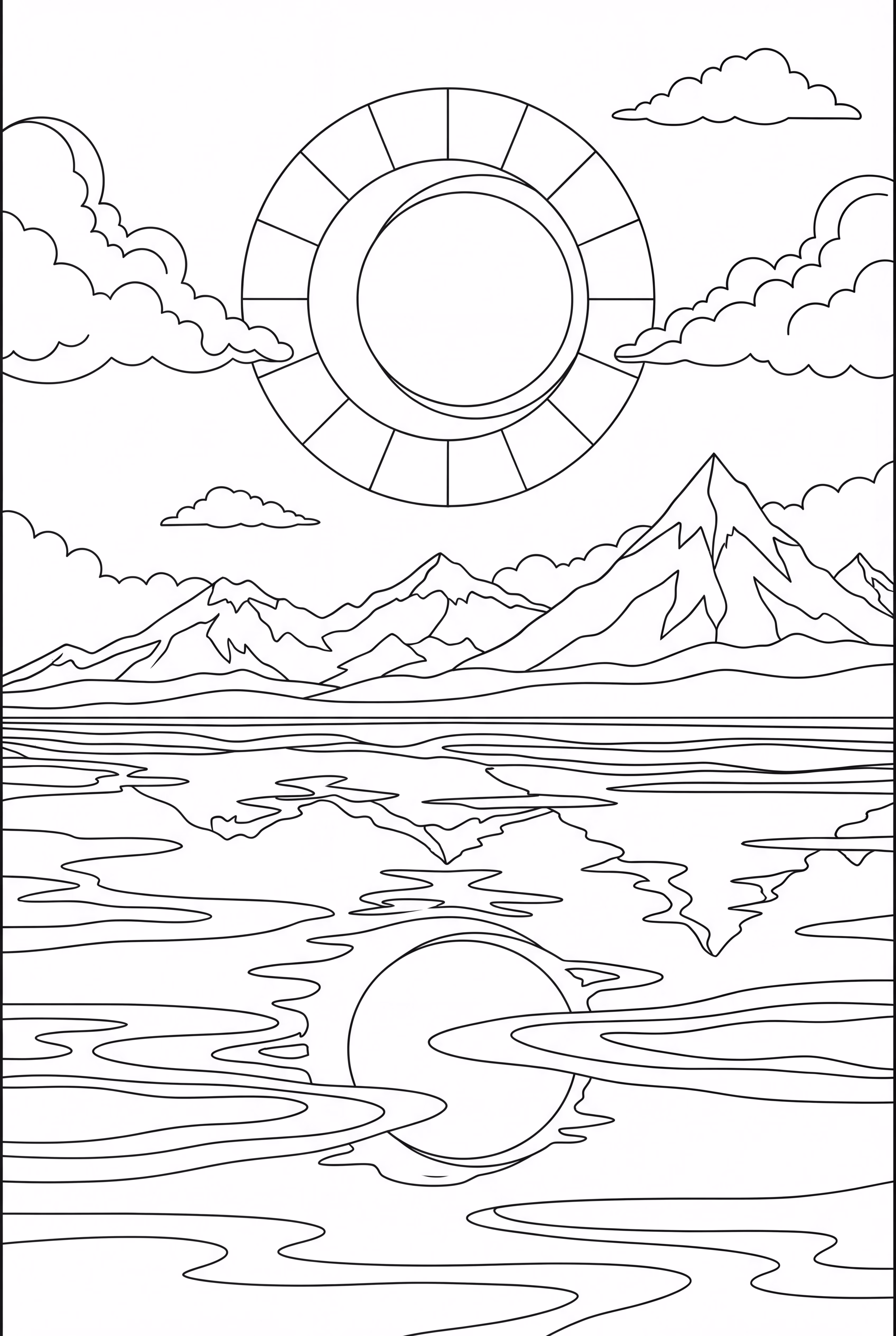 Solar Eclipse Reflected in Water-2