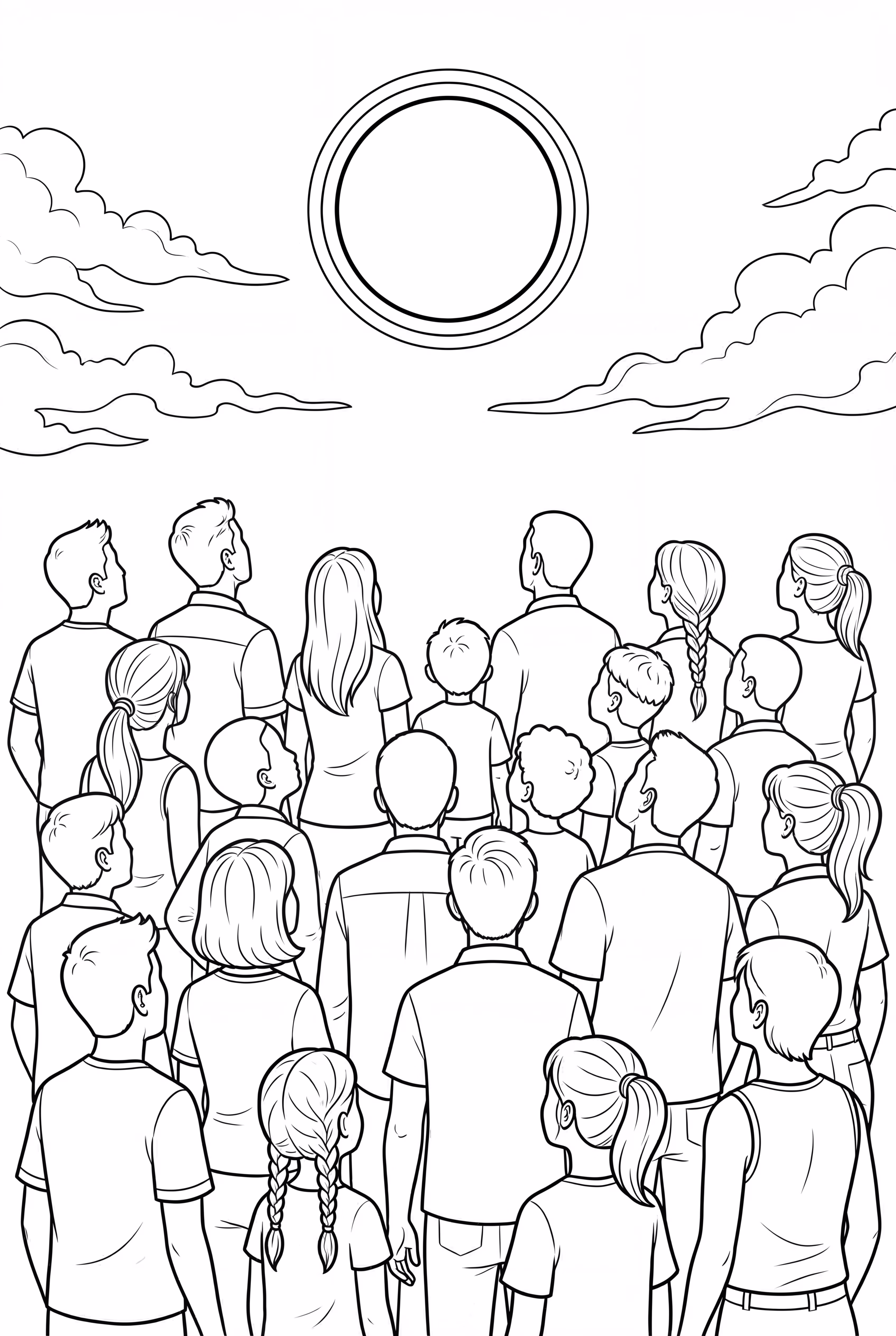 Solar Eclipse with a Crowd Watching