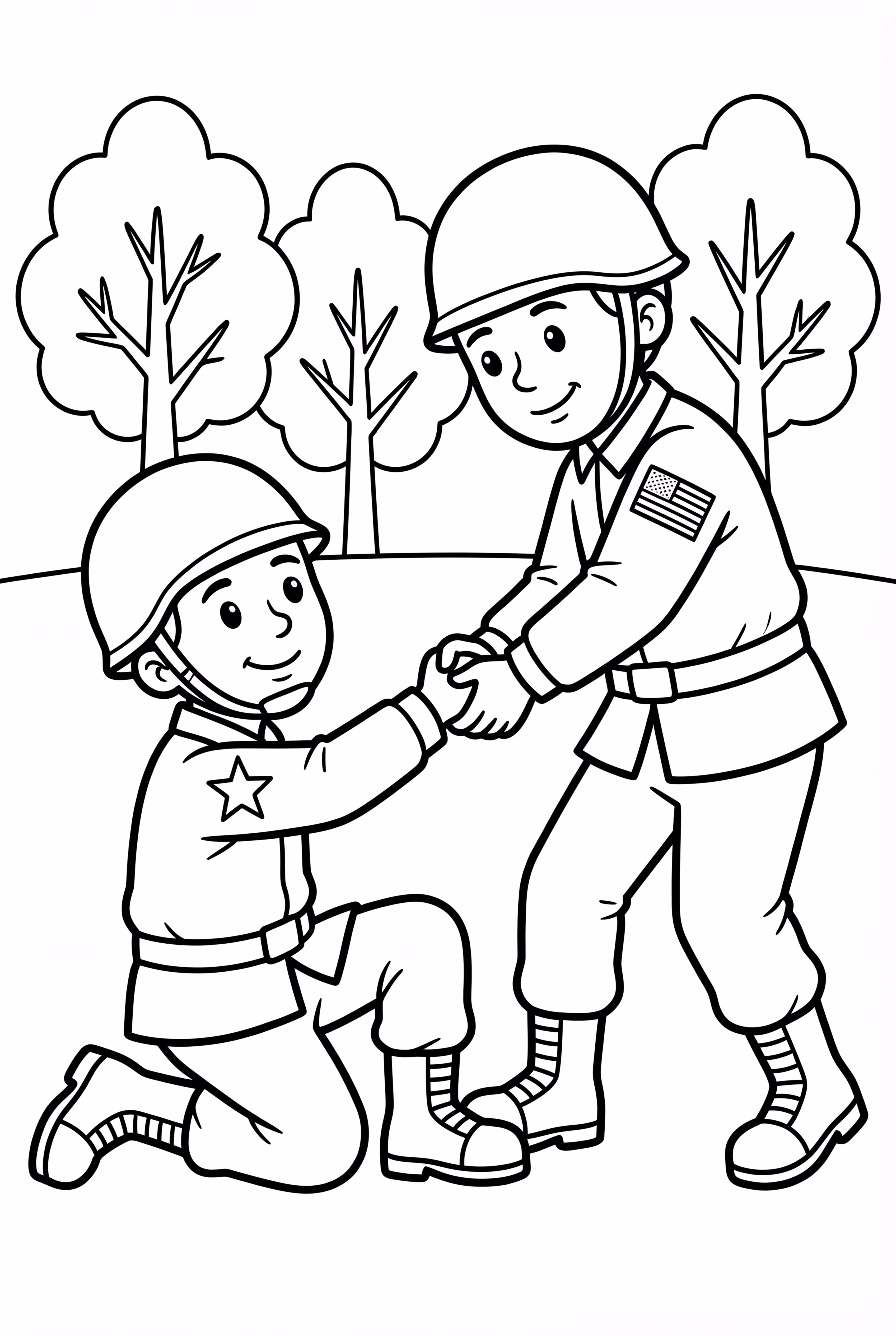 Soldier Helping A Comrade On Veterans Day