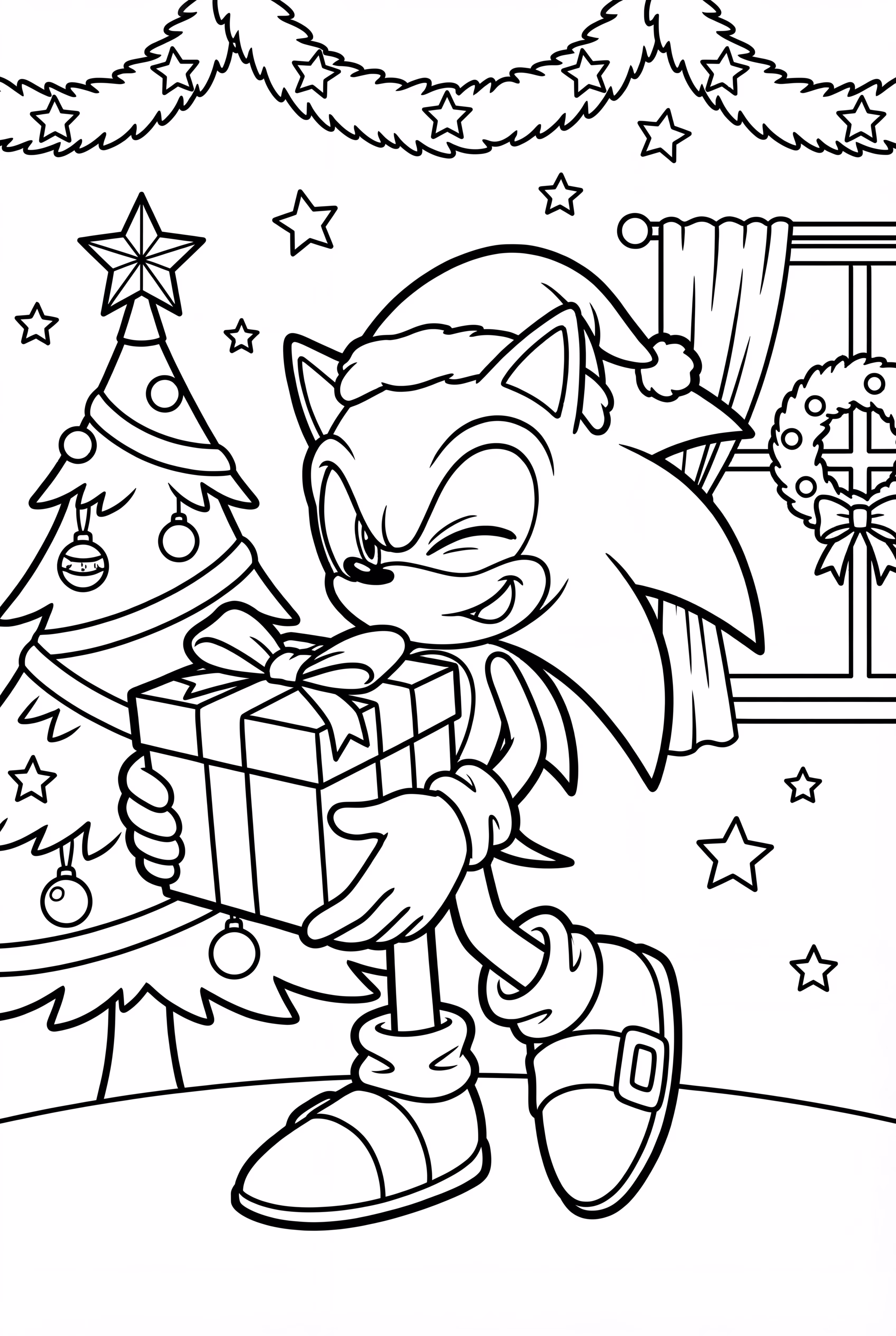 索尼克捧着圣诞礼物