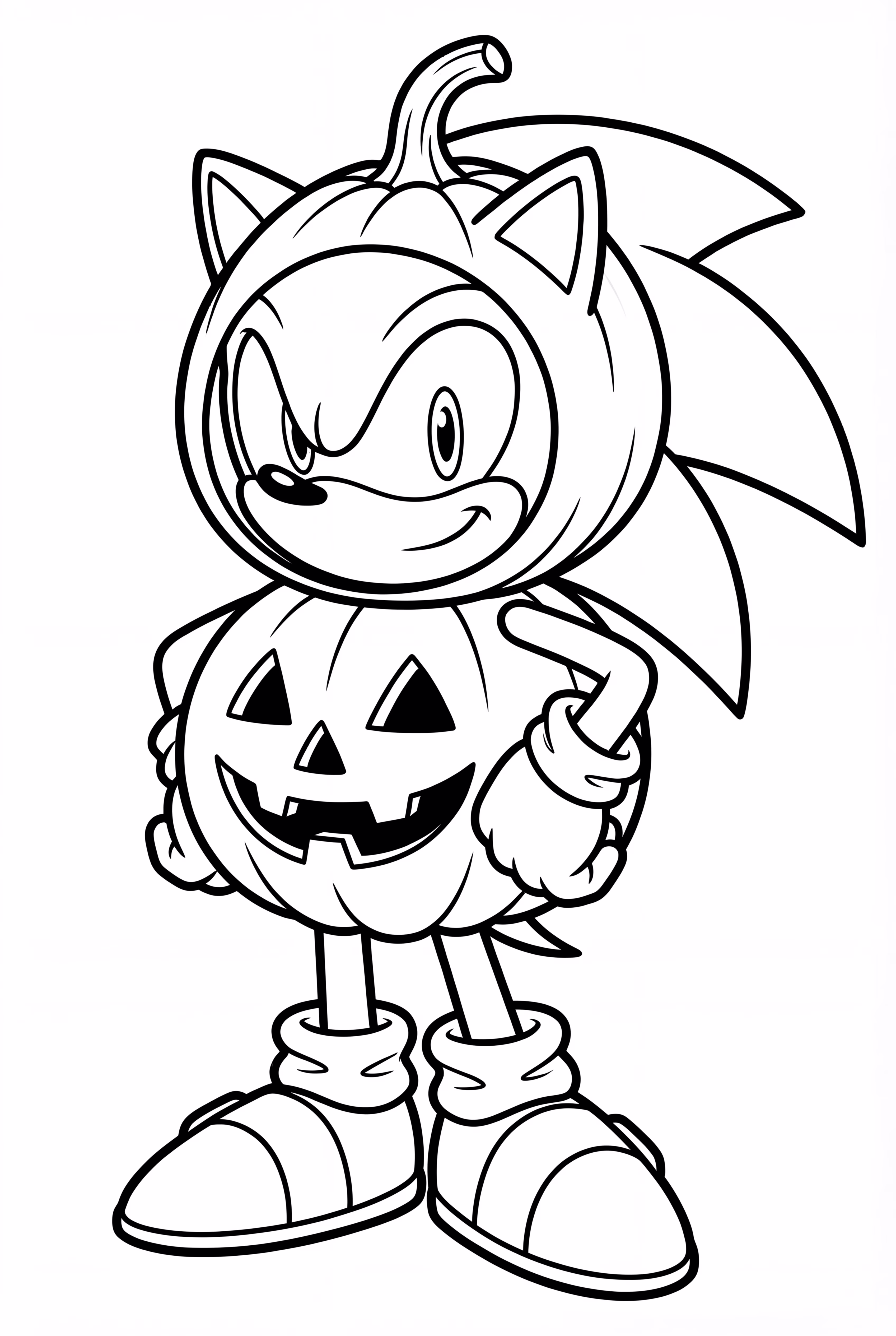 Sonic In Halloween Pumpkin Costume